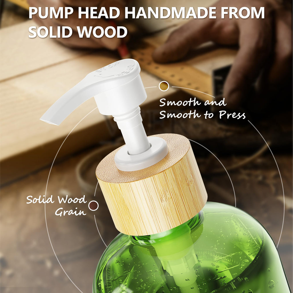 Cisily Kitchen Dish Soap Dispenser Set with 2 Pack 16.9oz Amber Glass Bottle and Sponge Holder, Dish Soap Dispensers with Adjustable Sponge Holder, Vintage Hand and Dish Soap Dispensers Set