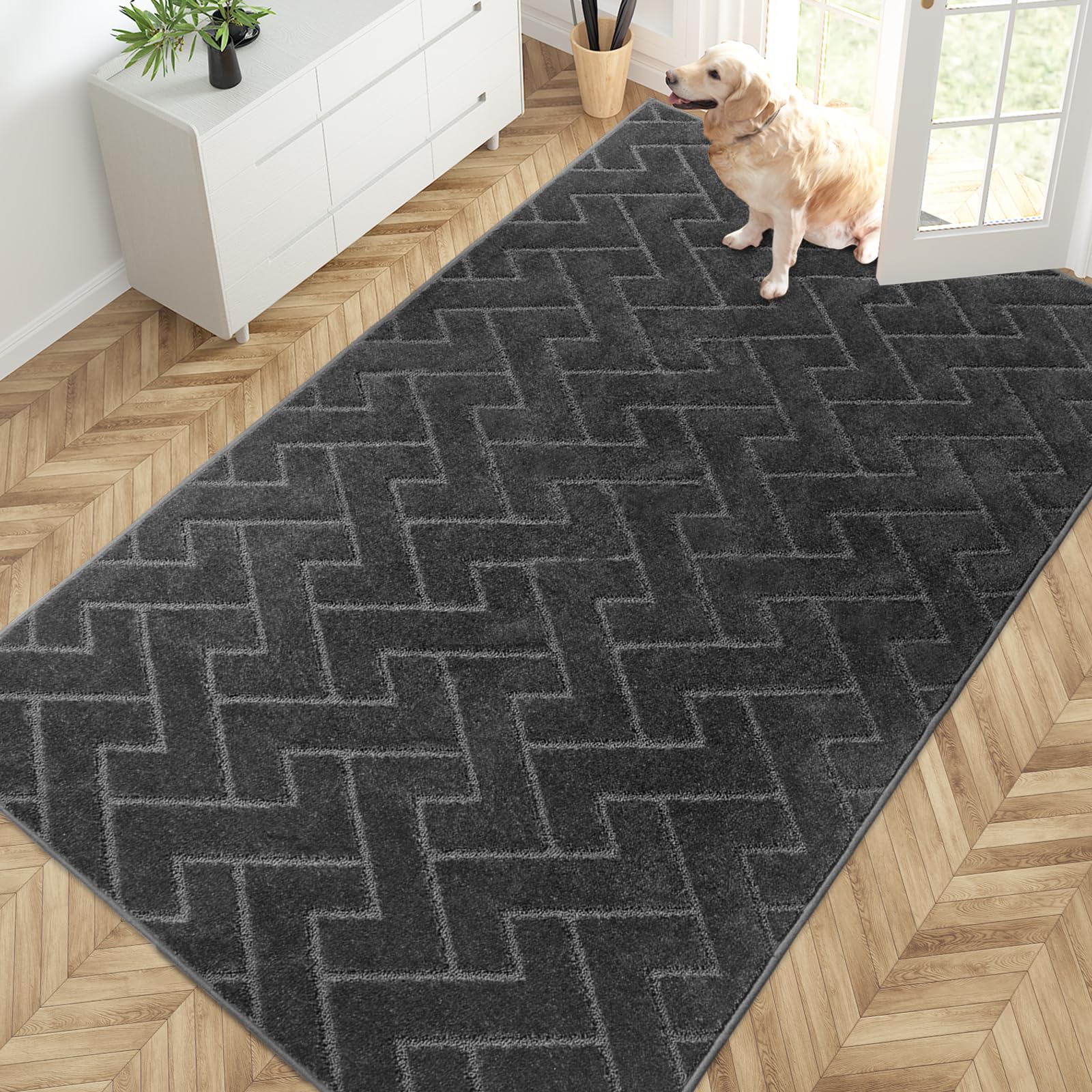 PURRUGS Dirt Trapping Door Mat 20" x 31.5", Non-Slip Machine Washable Entry Rug, Dog Doormat, Indoor Front Door Mat, Super Absorbent Entryway Rug for Muddy Shoes & Paws, Taupe