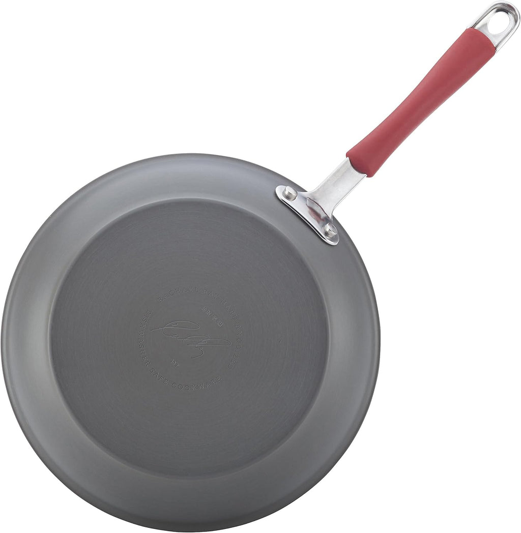 Rachael Ray - 16802 Rachael Ray Cucina Nonstick Cookware Pots and Pans Set, 12 Piece, Sea Salt Gray
