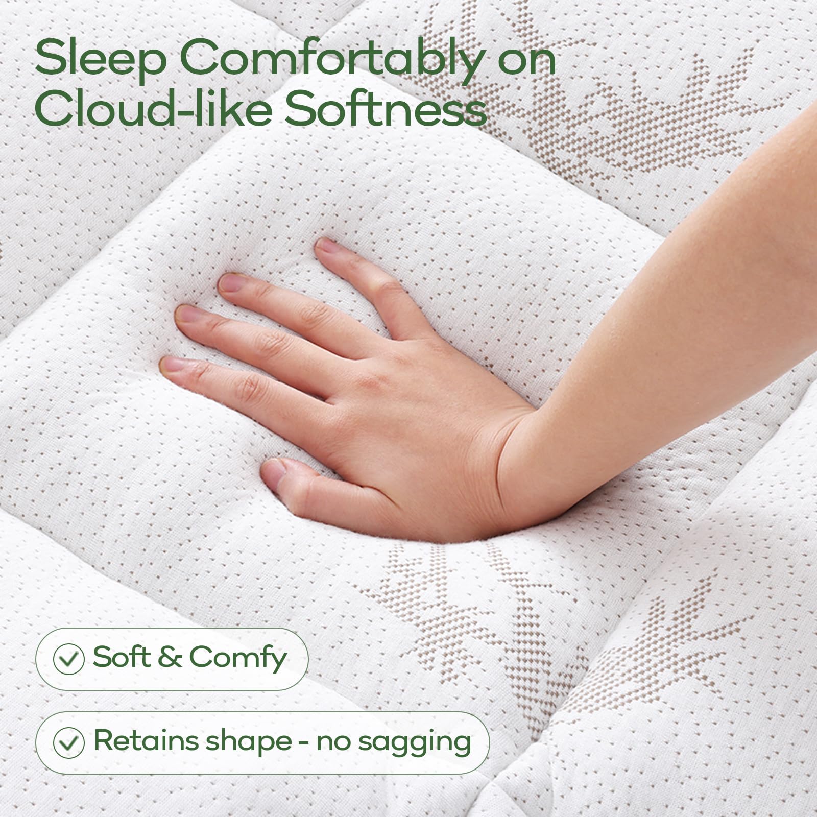 OLANLY Queen Mattress Topper – Viscose Made from Bamboo, Cooling Soft Queen Pillow Top Mattress Pad for Back Pain Relief, Plush Down Alternative Fill Bed Topper with Elastic Deep Pocket, Dark Gray