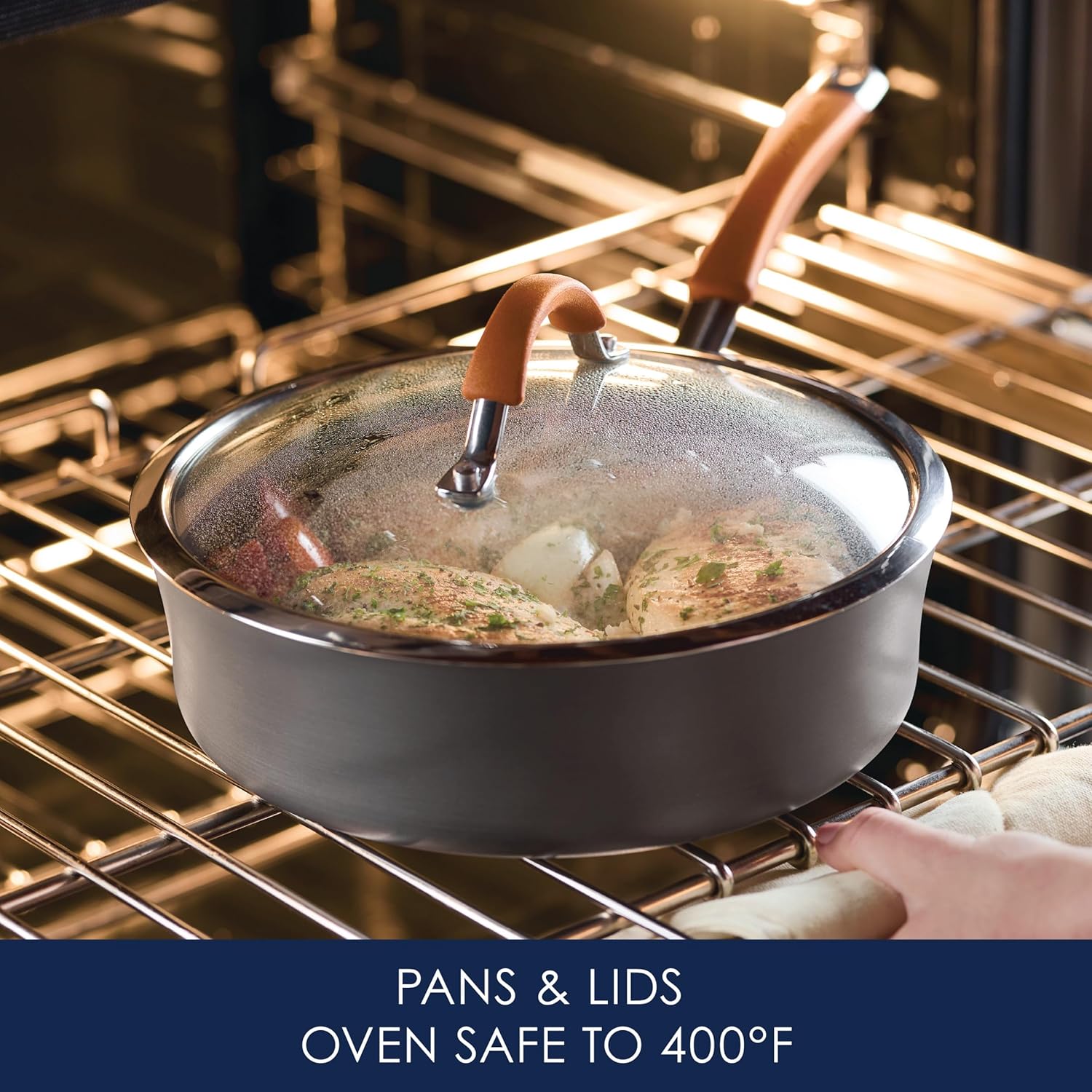 Rachael Ray - 16802 Rachael Ray Cucina Nonstick Cookware Pots and Pans Set, 12 Piece, Sea Salt Gray