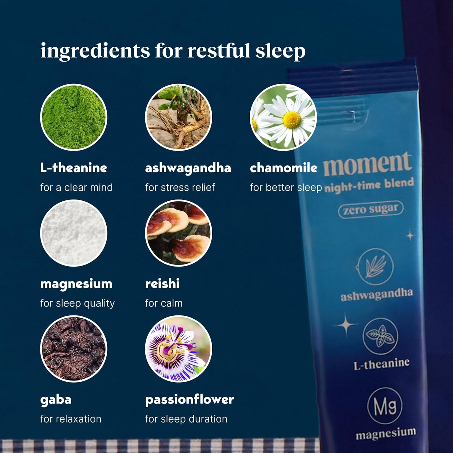 Moment Sleep Powder (Shark Tank) | Hot Chocolate | Melatonin Alternative | 0 Sugar | Low Calorie | Mushroom Drink | Adaptogens, Reishi, GABA, Magnesium, Chamomile | Keto | Dairy Free | 15 Servings