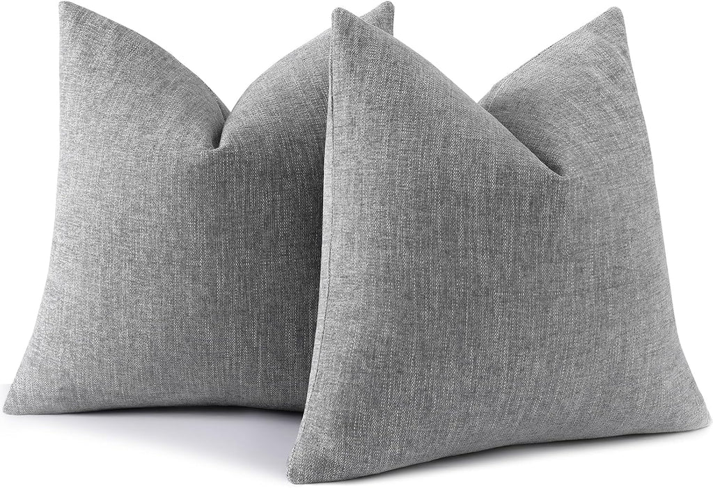 Grey Chenille Throw Pillow Covers