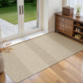 Ultra Thin Door Mat Indoor Entrance 17"x29", Low-Profile Indoor Door Mat, Non Slip Entry Mat Rubber Backing Unique Herringbone Design Inside Doormat Dirt Trapper Entryway Mats, Beige