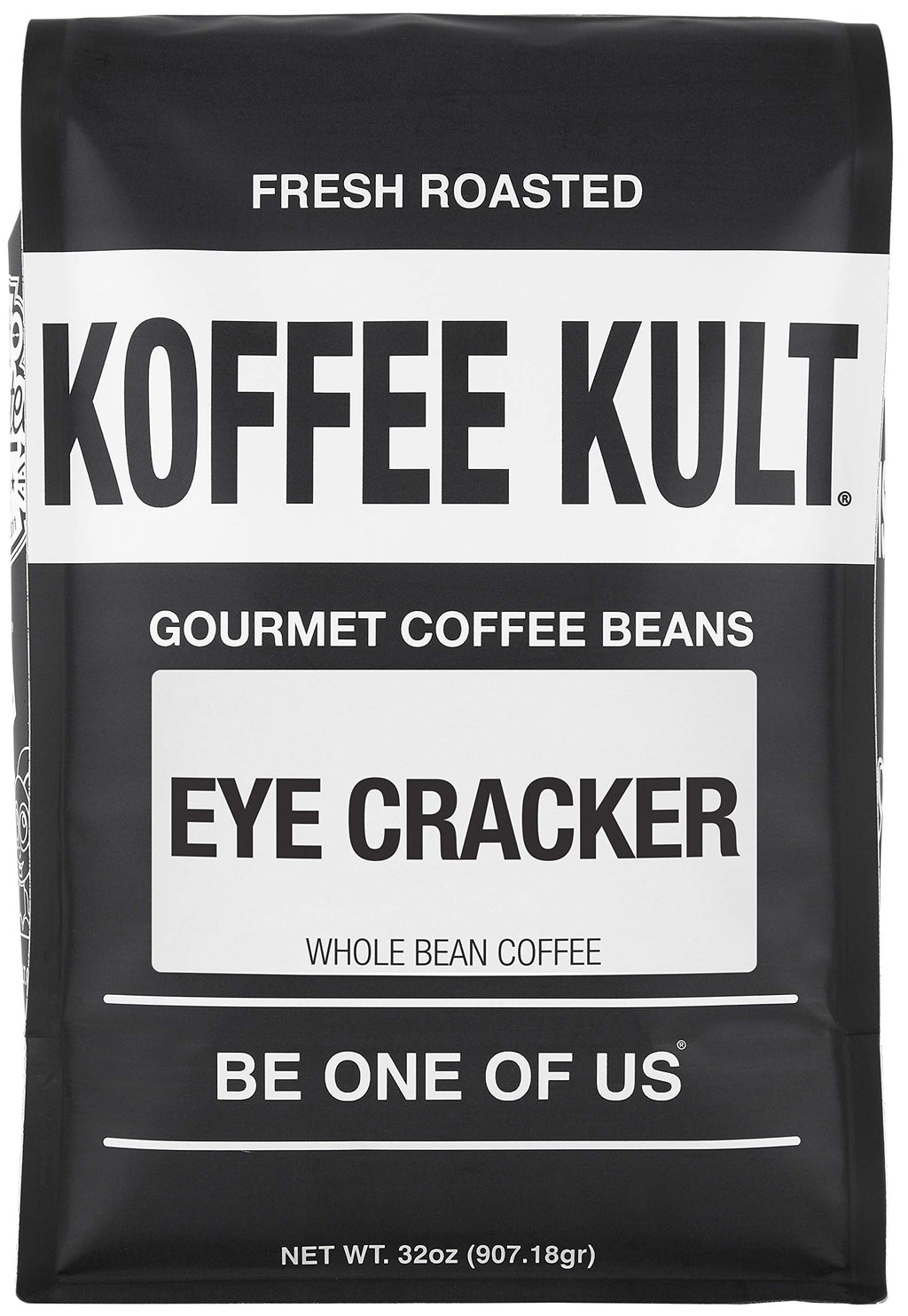 Koffee Kult Eye Cracker Espresso Coffee Beans - Bright, Bold Medium Roast with a Citrus Twist Coffee Crema - Artisan Roasted Fresh 100% Arabica Speciality Grade Coffee (Whole Bean, 32oz)