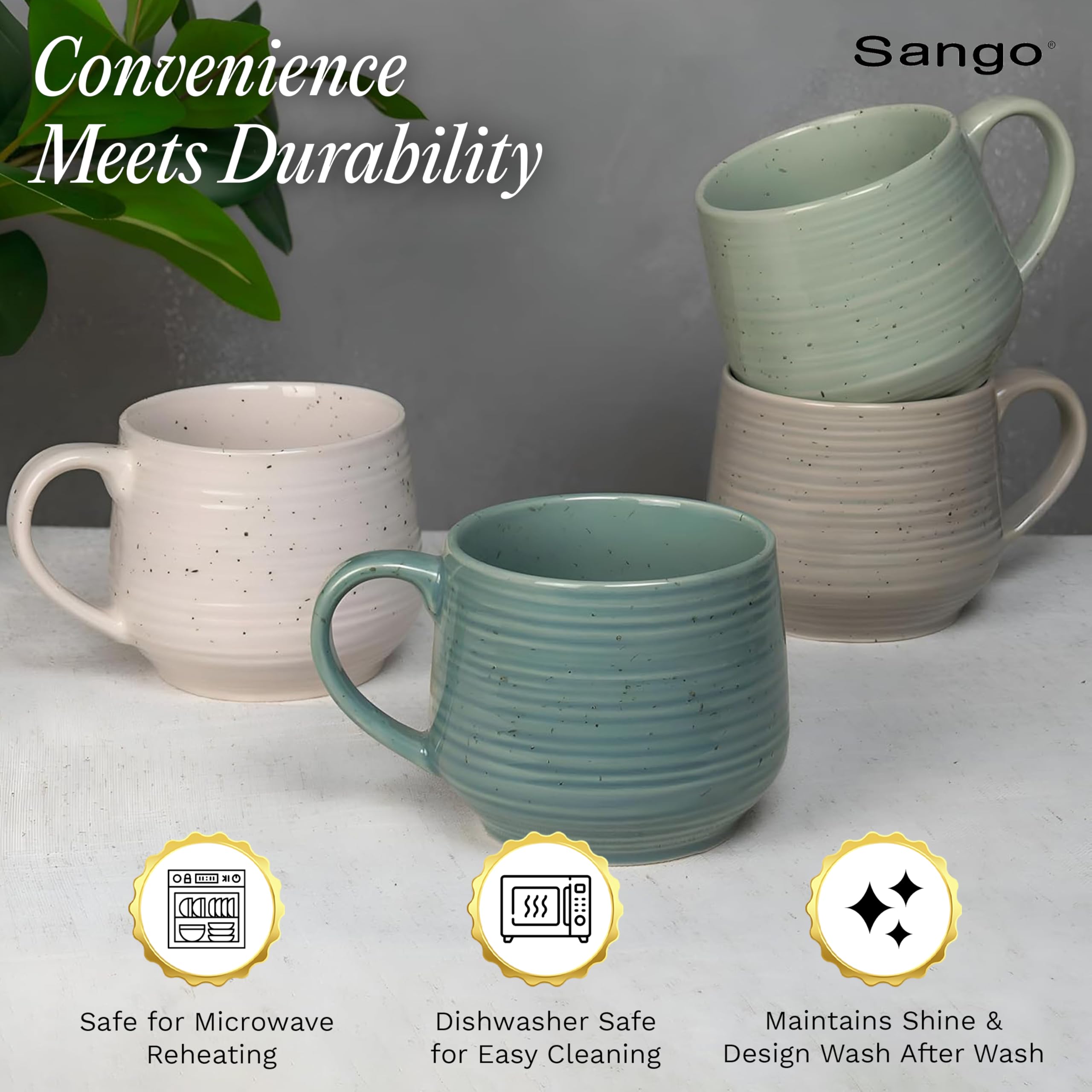 Sango Siterra Painter's Palette 16-Piece Stoneware Dinnerware Set - Service for 4, Ceramic Plates and Bowls Sets, Chip Resistant, Rustic Dishware, Microwave & Dishwasher Safe Kitchen Dishes