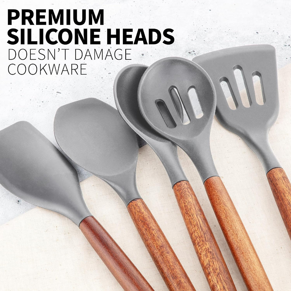 Zulay Kitchen 5 Piece Silicone Utensil Set