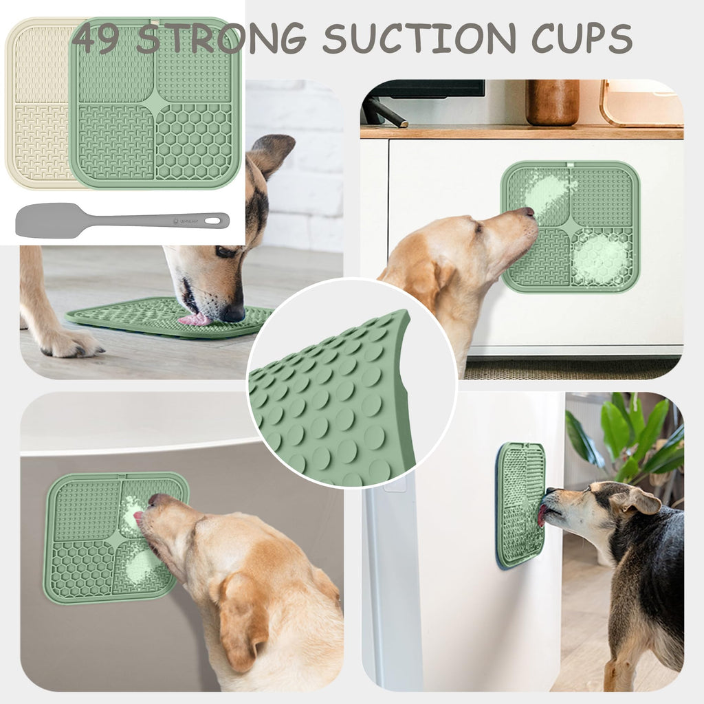 2 Pack Lick Mat for Dogs,Cats,Upgraded 8.5×8.5 inches Licking Mats with Suction Cups,Slow Feeder Licking Pad for Anxiety Relief and Boredom Reducer,Suitable for Dog Training Set 2