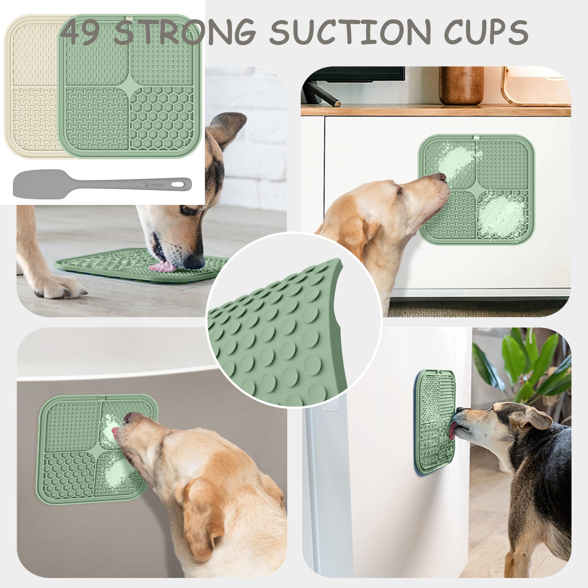 2 Pack Lick Mat for Dogs,Cats,Upgraded 8.5×8.5 inches Licking Mats with Suction Cups,Slow Feeder Licking Pad for Anxiety Relief and Boredom Reducer,Suitable for Dog Training Set 2