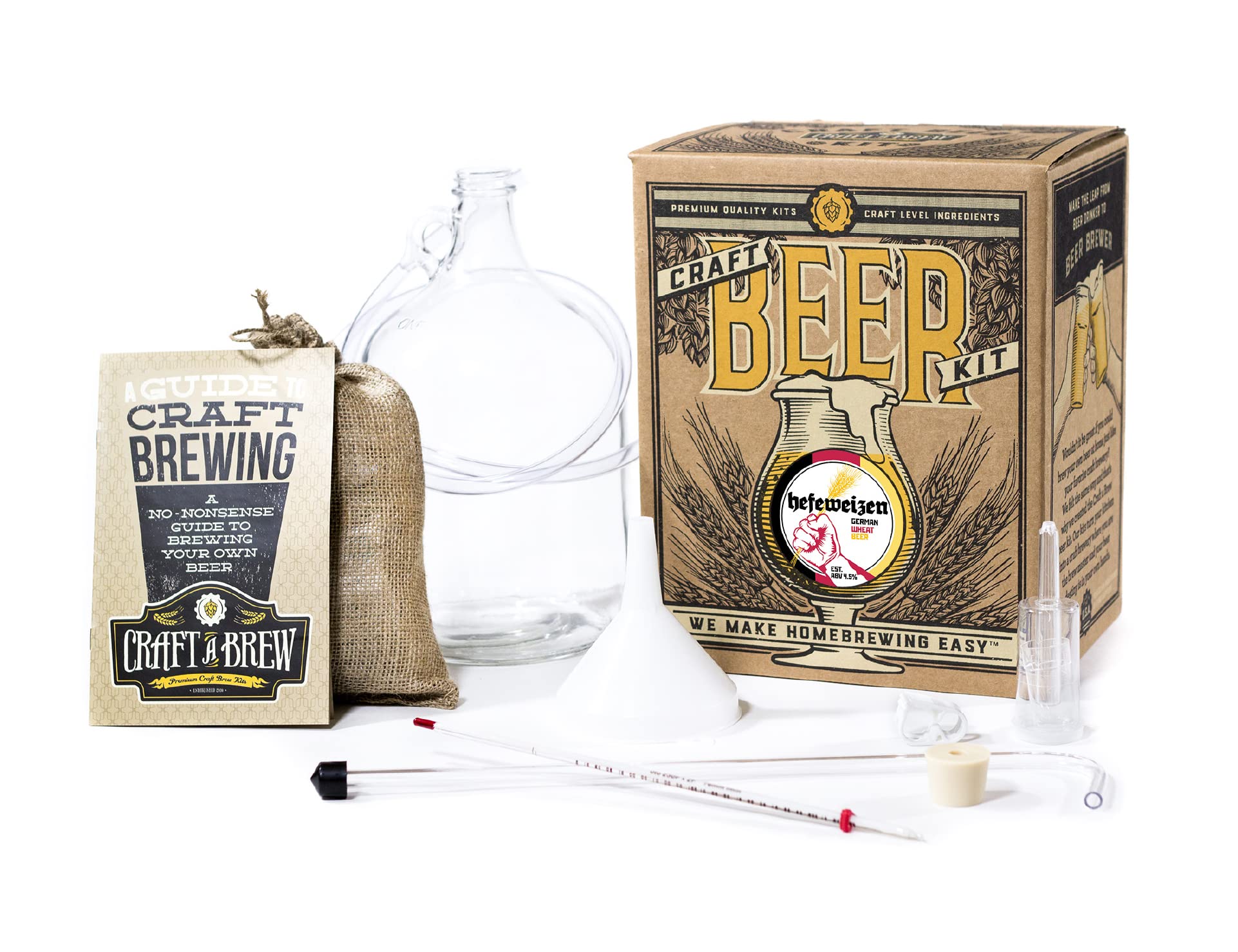 Craft A Brew - American Pale Ale - Beer Making Kit - Make Your Own Craft Beer - Complete Equipment and Supplies - Starter Home Brewing Kit - 1 Gallon