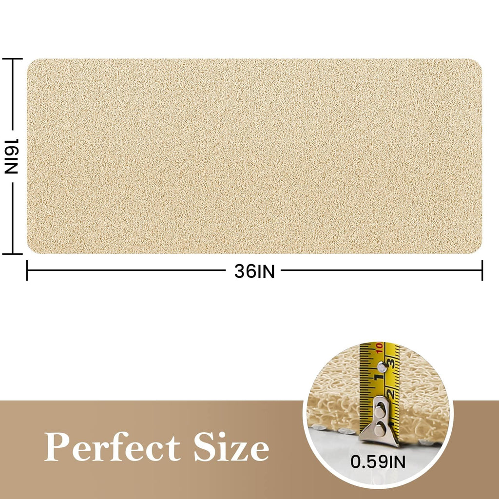 PVC Loofah Shower/Bathtub Mat Non-Slip, 24x16 inch, Soft Tub Mat with Drain, for Tub and Bathroom,Quick Drying,Grey