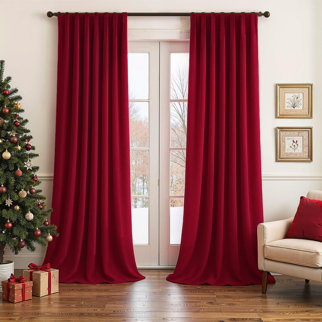 Topfinel Olive Green Velvet Blackout Curtains 84 Inches Long, Soundproof Room Darkening Dark Green Forest Green Thermal Insulated Boho Elegant Moody Back Tab Curtains for Living Room Bedroom 2 Panels