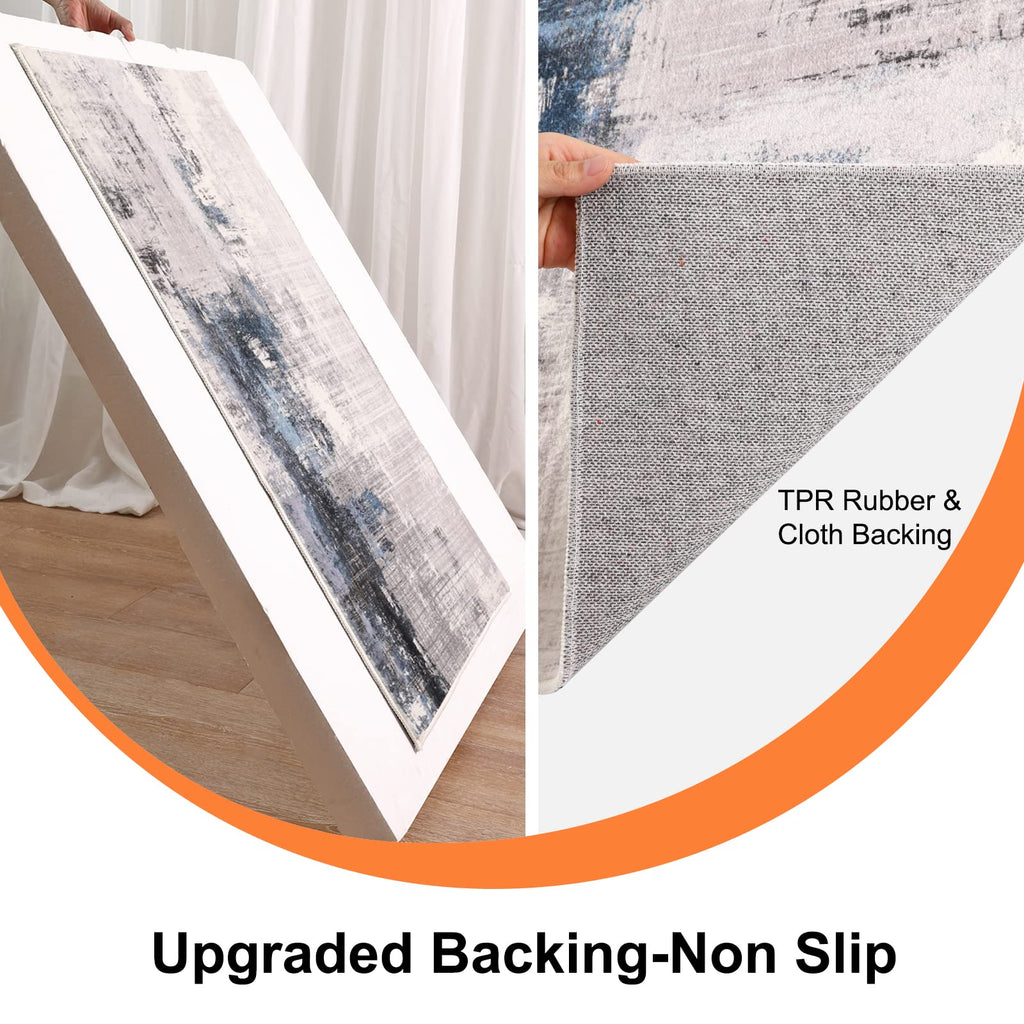 CRISTGEE Door Mat, Front Indoor Door Mat Faux Wool Non-Slip Entryway Rug Absorbent Abstract Throw Rug for Indoor Entrance Hallway Laundry Room, High Traffic Areas, 20X32 Inches, Gray Washable