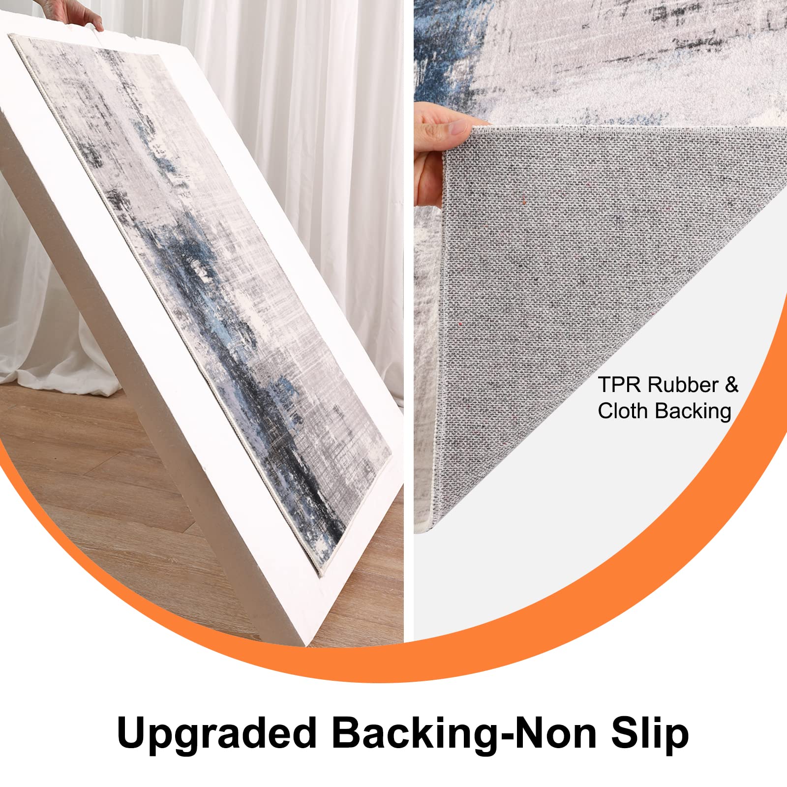 CRISTGEE Door Mat, Front Indoor Door Mat Faux Wool Non-Slip Entryway Rug Absorbent Abstract Throw Rug for Indoor Entrance Hallway Laundry Room, High Traffic Areas, 20X32 Inches, Gray Washable