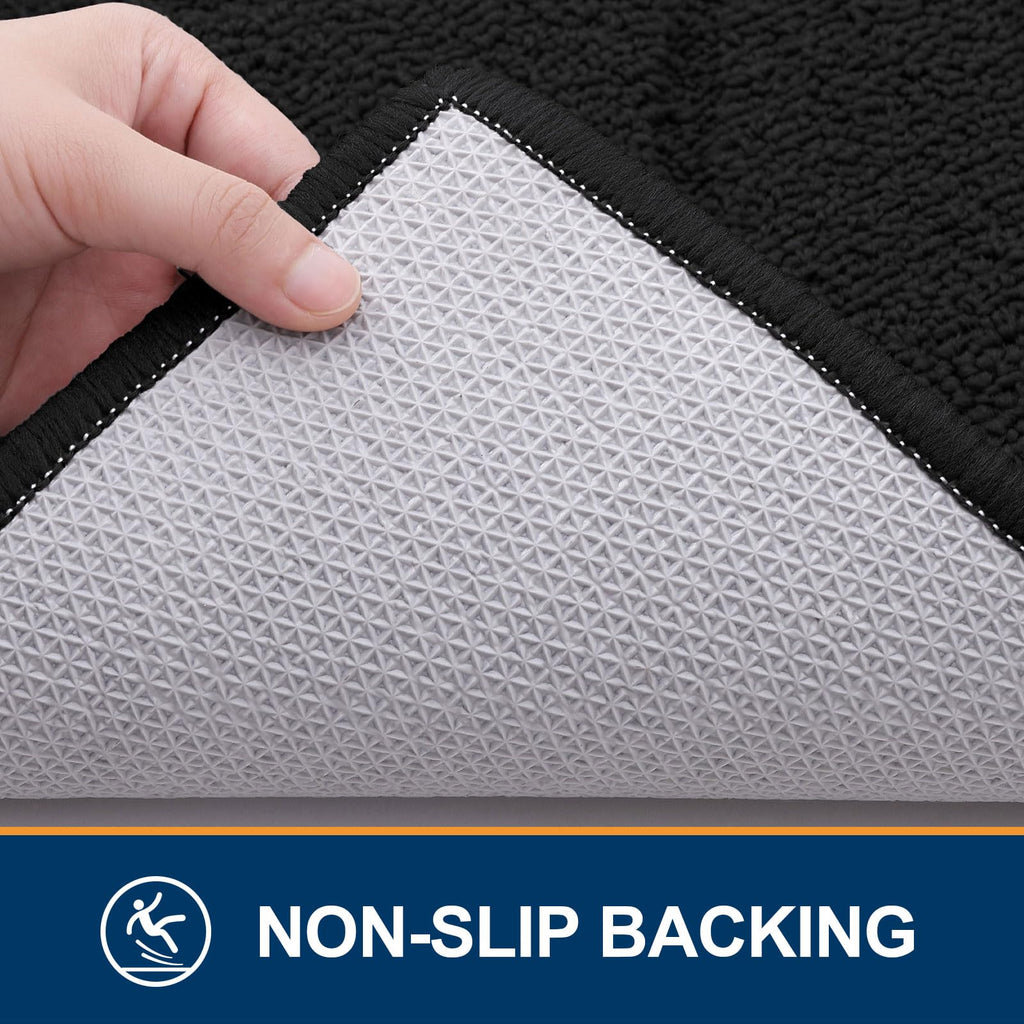 OLANLY Indoor Door Mat, 32x20, Dirt Resistant and Absorbent, Sturdy Non-Slip Rubber Backing, Easy to Clean, Washable Low-Profile Doormat for Entryway, Grey
