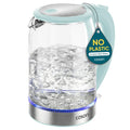 Cosori Electric Kettle, No Plastic Contact With Water, Wide Mouth For Easy Cleaning, Auto Shut Off, 1.7L Tea Kettle & Hot Water Boiler, Water Heater & Teapot, Borosilicate Glass, Black, 1500W
