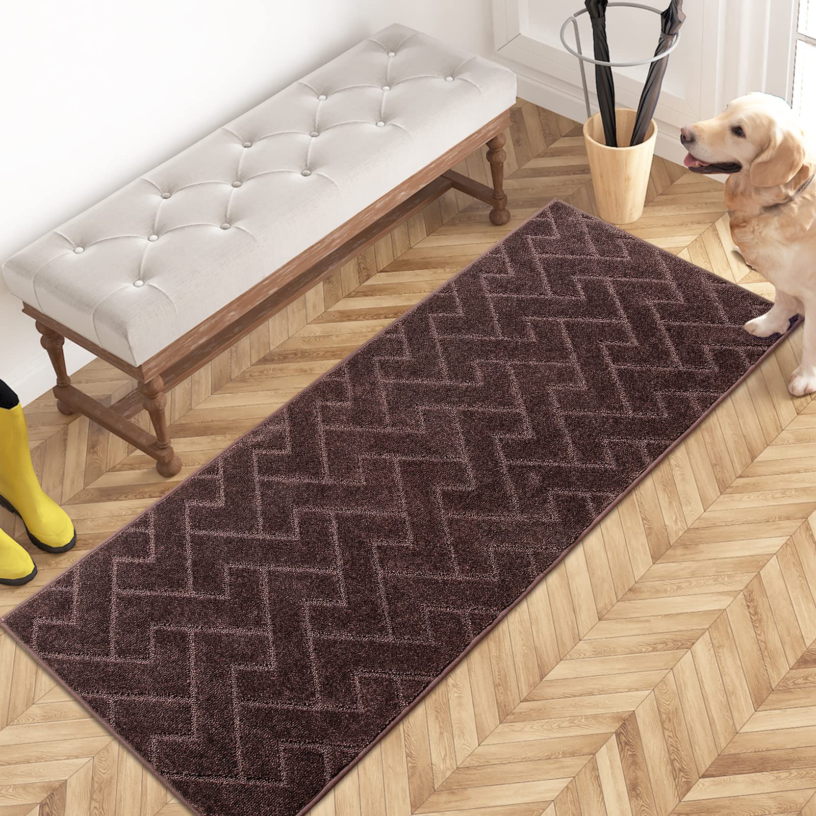 PURRUGS Dirt Trapping Door Mat 20" x 31.5", Non-Slip Machine Washable Entry Rug, Dog Doormat, Indoor Front Door Mat, Super Absorbent Entryway Rug for Muddy Shoes & Paws, Taupe