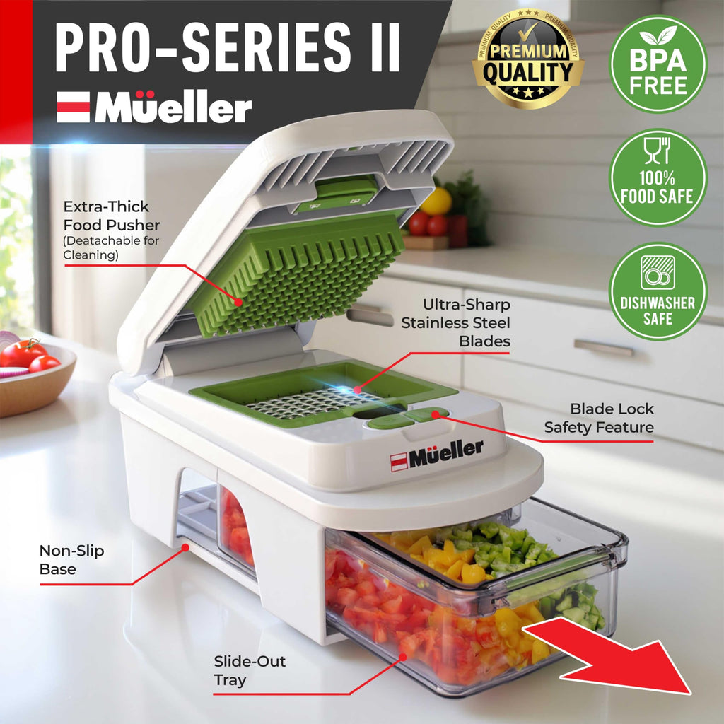 Mueller The Real Original Pro Chopper since 2013 Vegetable Chopper Mandoline Slicer, 8 Blade Food Veggie Chopper Onion Vegetable Cutter with Container, Kitchen Gadgets & Essentials, (10 in 1)