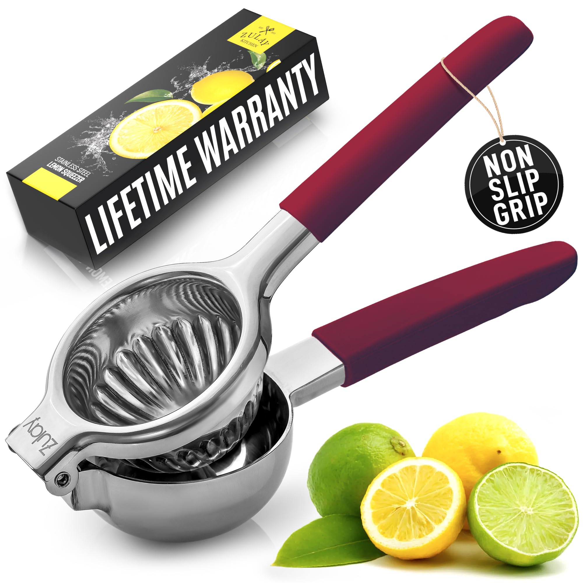 Lemon Squeezer Stainless Steel with Premium Quality Heavy Duty Solid Metal Squeezer Bowl - Large Manual Citrus Press Juicer and Lime Squeezer Stainless Steel - by Zulay Kitchen