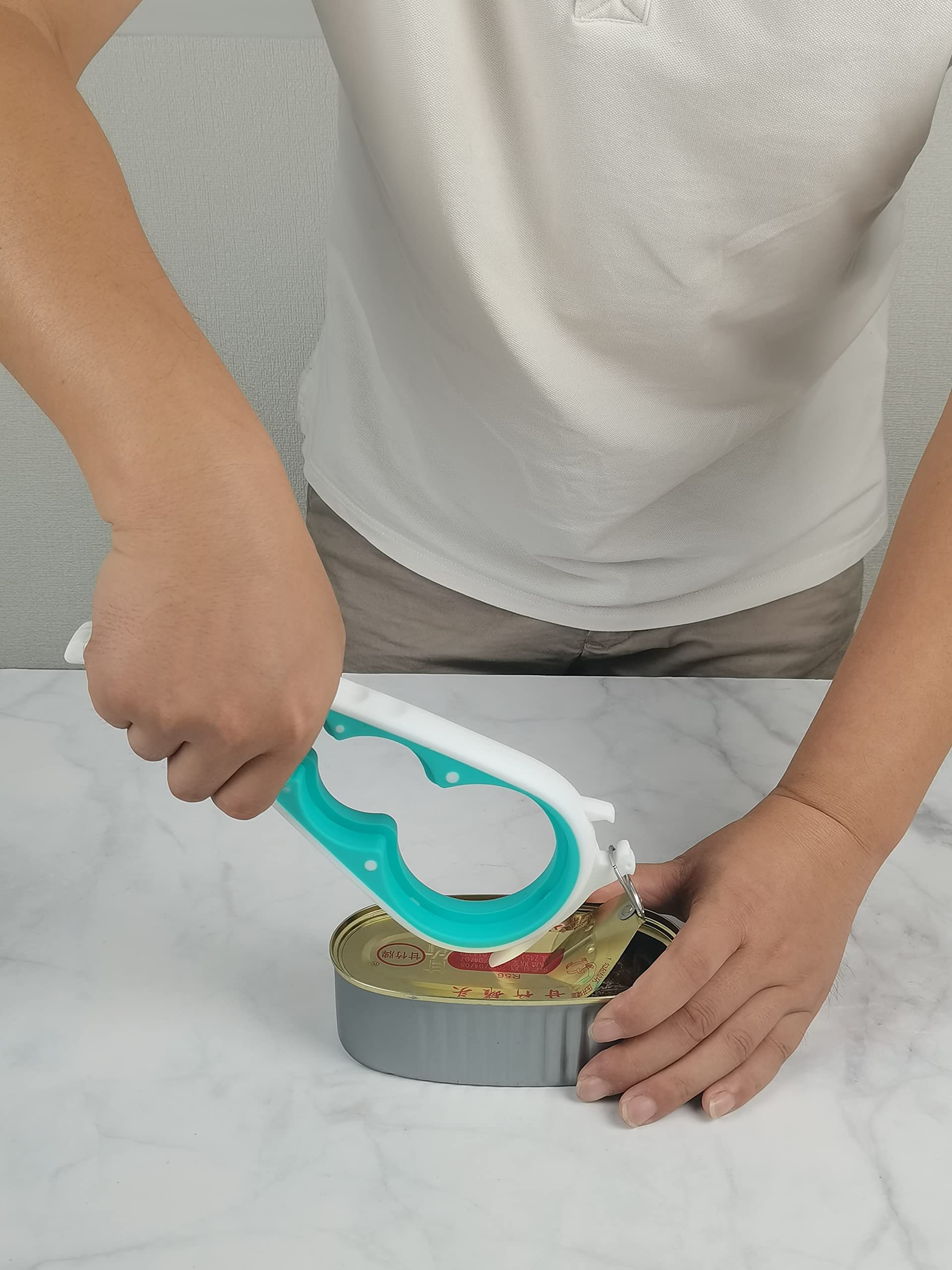 Otstar Jar Opener Bottle Opener and Can Opener for Weak hands, Seniors with Arthritis and Anyone with Low Strength, Mutil Jar Opener Get Lids Off Easily (Blue and Grey)