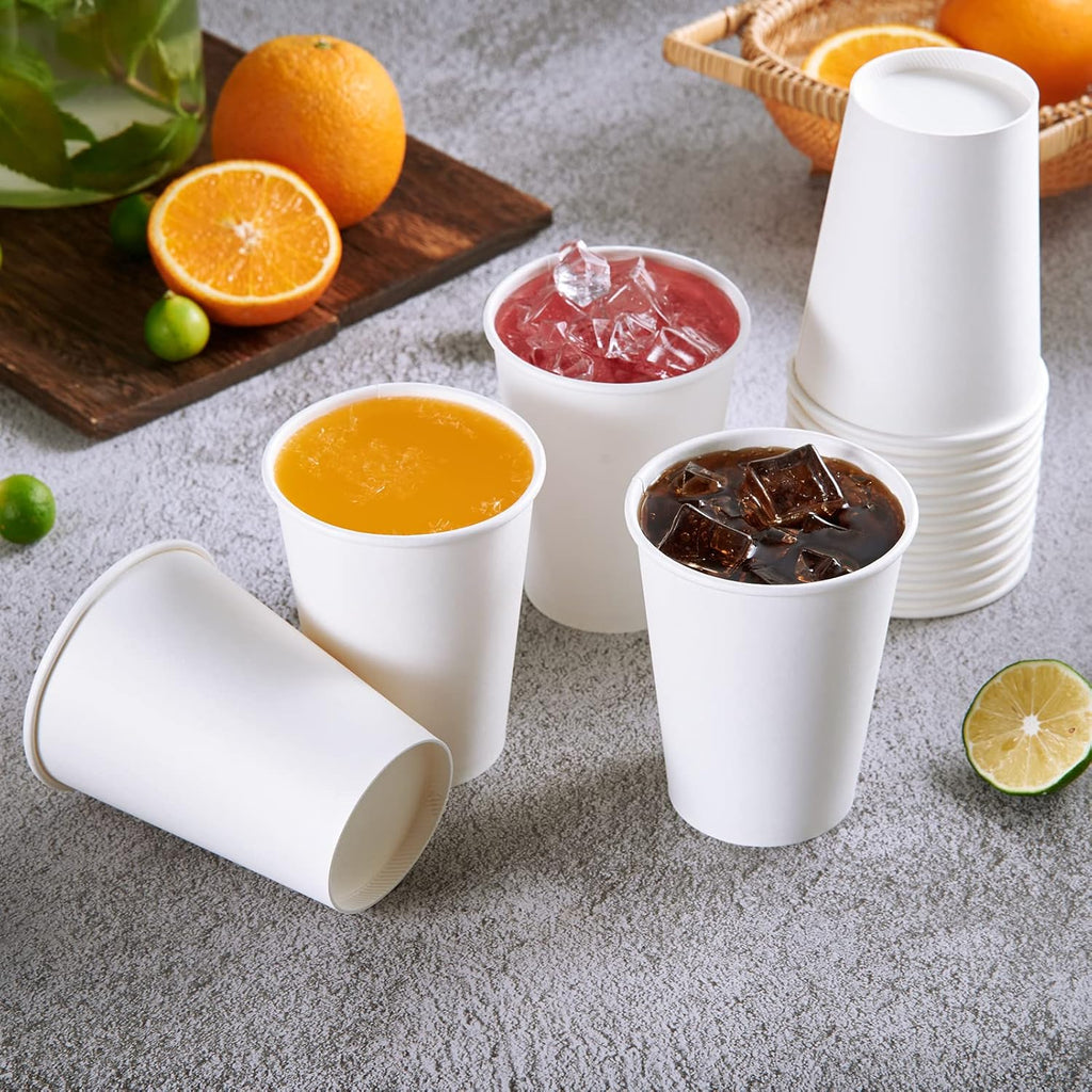 Vplus 500 Pack 12 OZ Paper Coffee Cups and 200 Pack Coffee Sleeves
