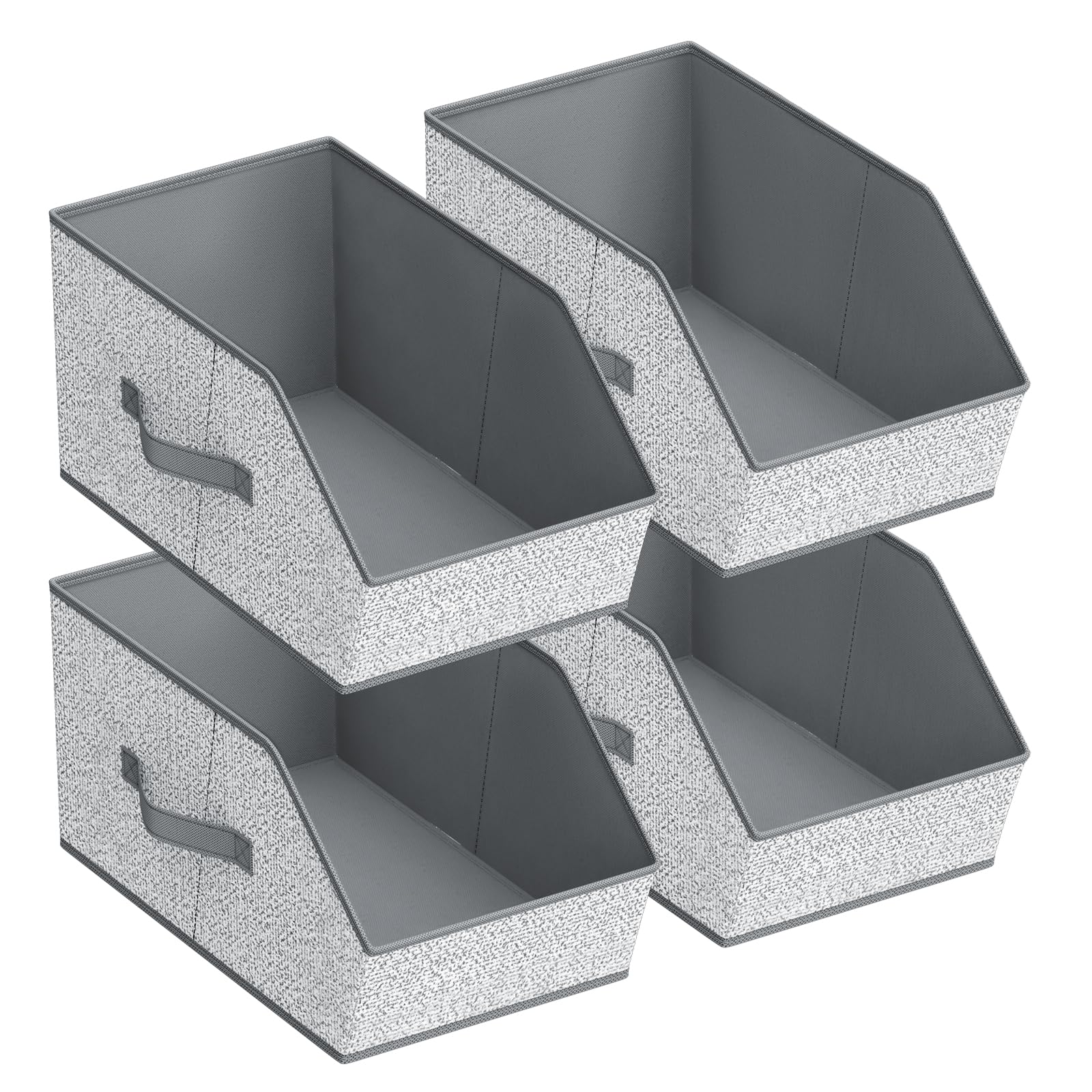 Homsorout Fabric Closet Storage Cubes - 6 Pack Square Storage Bins with Dual Handles for Clothes, Towels, Toys, Cube Storage Organizers for Bedroom, Nursery, Shelves, Closet, Small Spaces, Beige