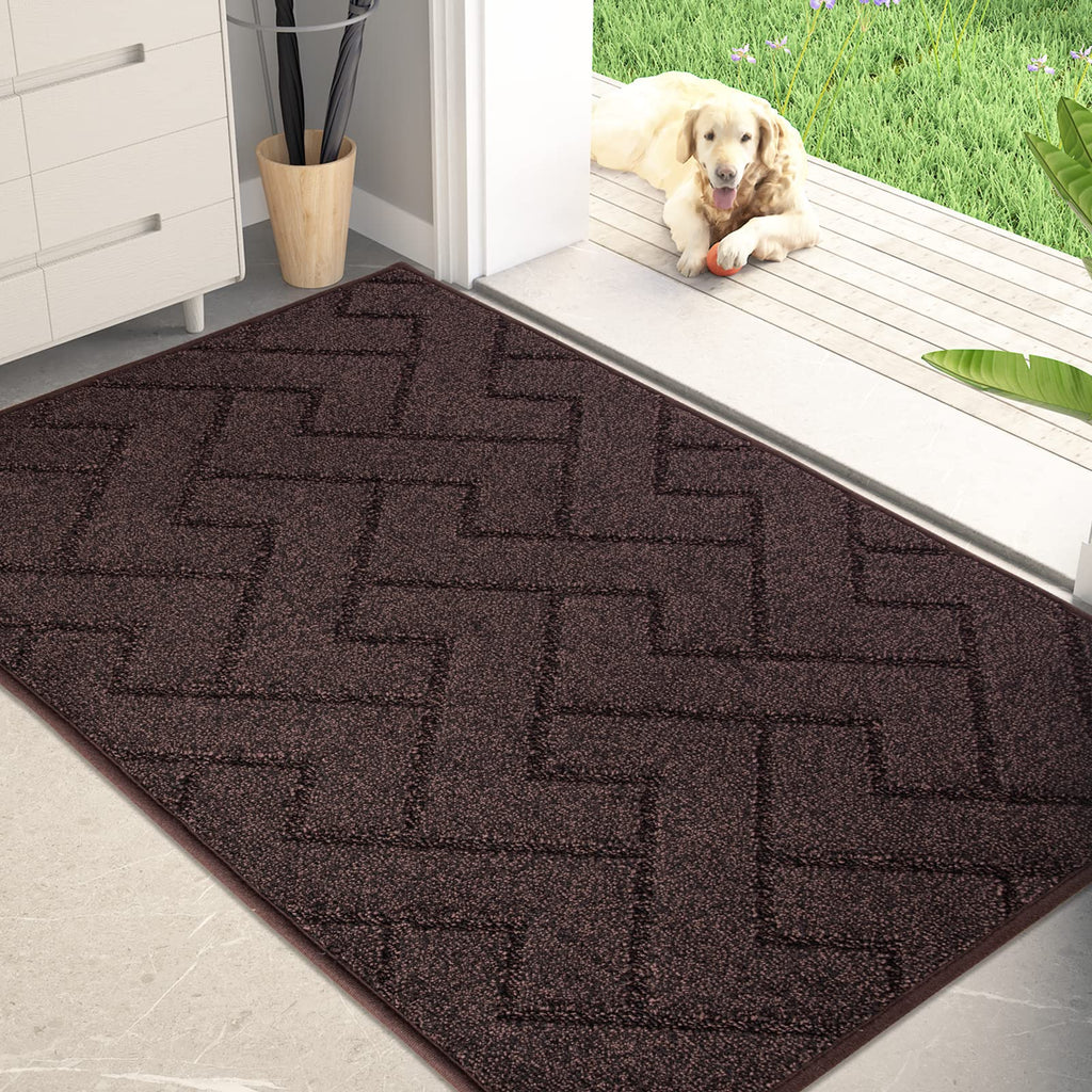 PURRUGS Dirt Trapping Door Mat 20" x 31.5", Non-Slip Machine Washable Entry Rug, Dog Doormat, Indoor Front Door Mat, Super Absorbent Entryway Rug for Muddy Shoes & Paws, Taupe