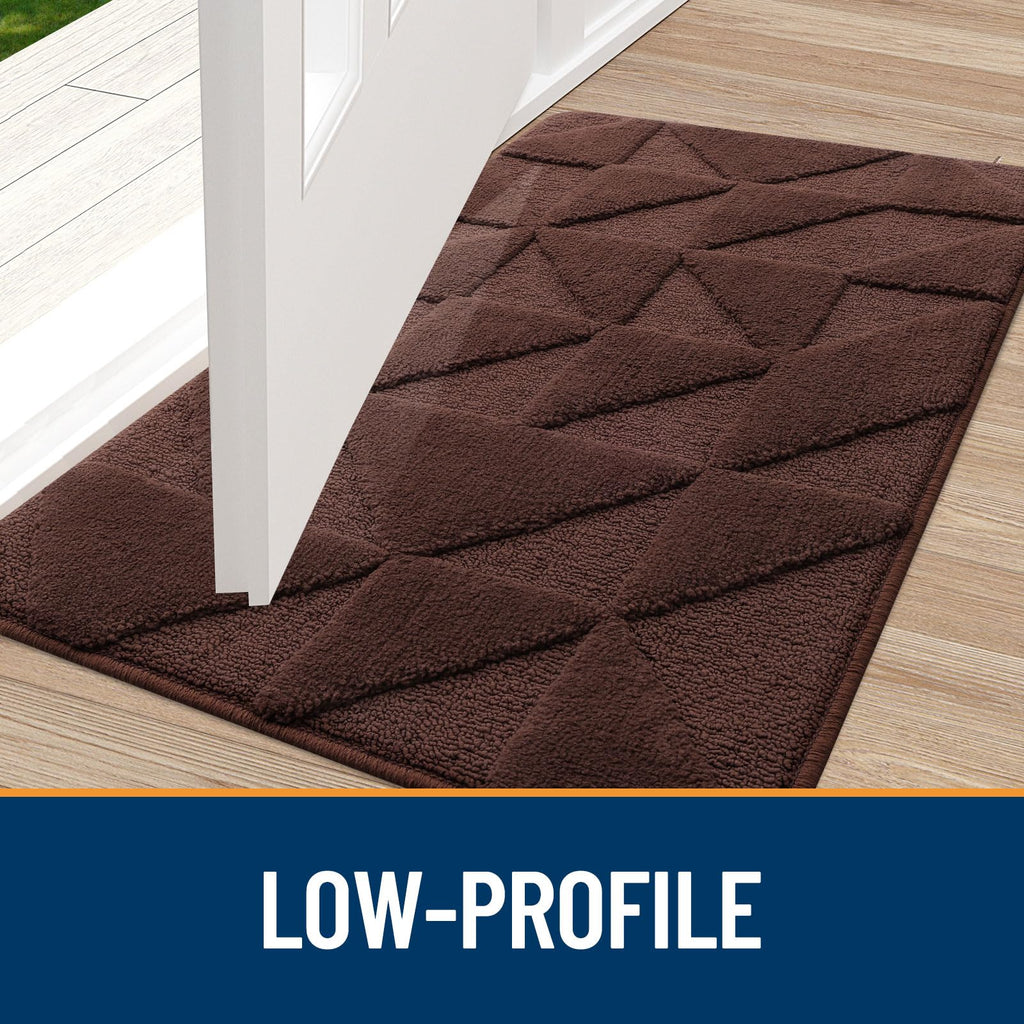 OLANLY Door Mats Indoor, Non-Slip, Absorbent, Dirt Resist, Entrance Washable Mat, Low-Profile Inside Entry Doormat for Entryway (32x20 inches, Grey)
