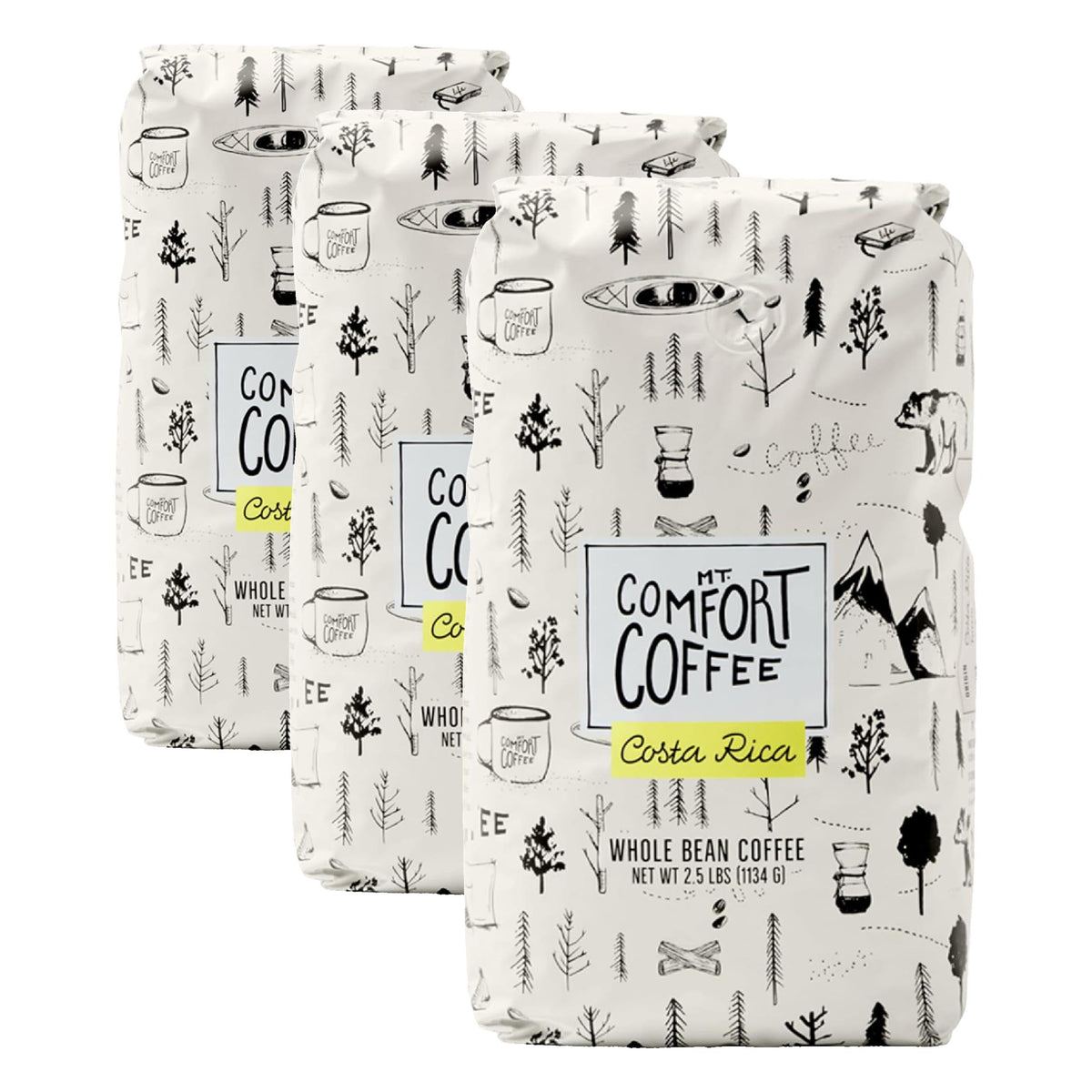 Mt. Comfort Coffee Organic Peru Medium Roast, 2.5 Pounds - Flavor Notes of Nutty, Chocolate, & Citrus - Sourced From Small, Peruvian Coffee Farms - Roasted Whole Beans