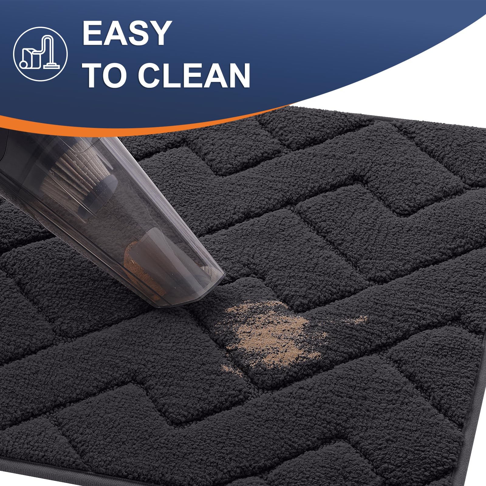 OLANLY Indoor Door Mat, 32x20, Dirt Resistant and Absorbent, Sturdy Non-Slip Rubber Backing, Easy to Clean, Washable Low-Profile Doormat for Entryway, Grey