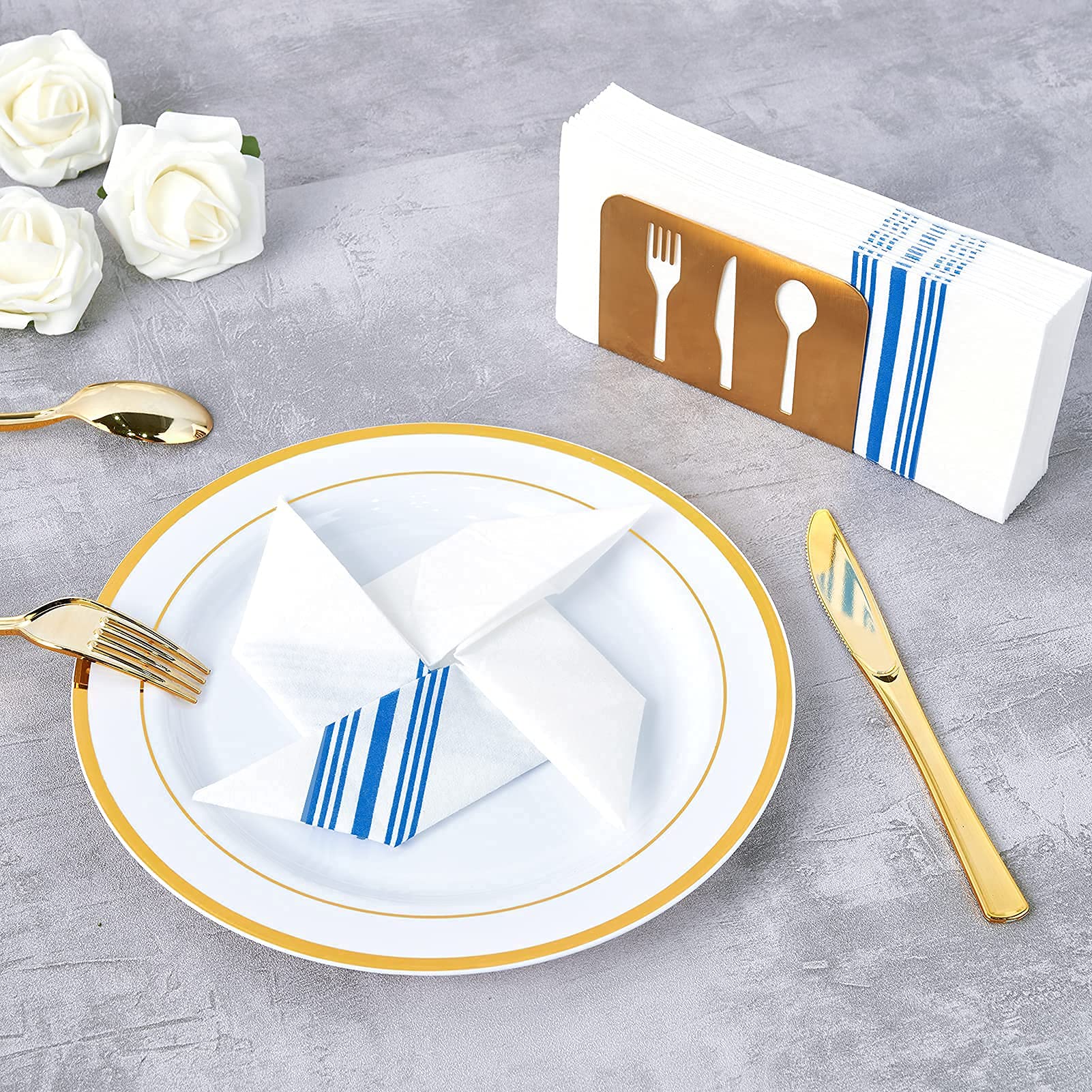 Vplus 150 PACK Guest Towels Disposable Bathroom, Decorative Bathroom Napkins, Soft, and Absorbent Disposable Paper Hand Towel for Dinners, Kitchen, Parties, Weddings, Christmas Party