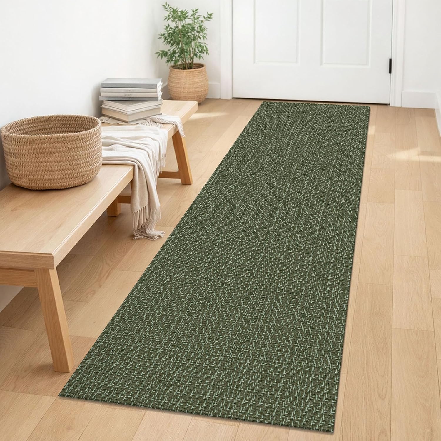 IOHOUZE Small Area Rug 2x3 Washable Woven Rugs for Entryway Non Slip Rubber Backed Kitchen Rugs Indoor Outdoor Doormat Throw Rug Floor Carpet for Entrance Front Door, Orange/Tan/Brown