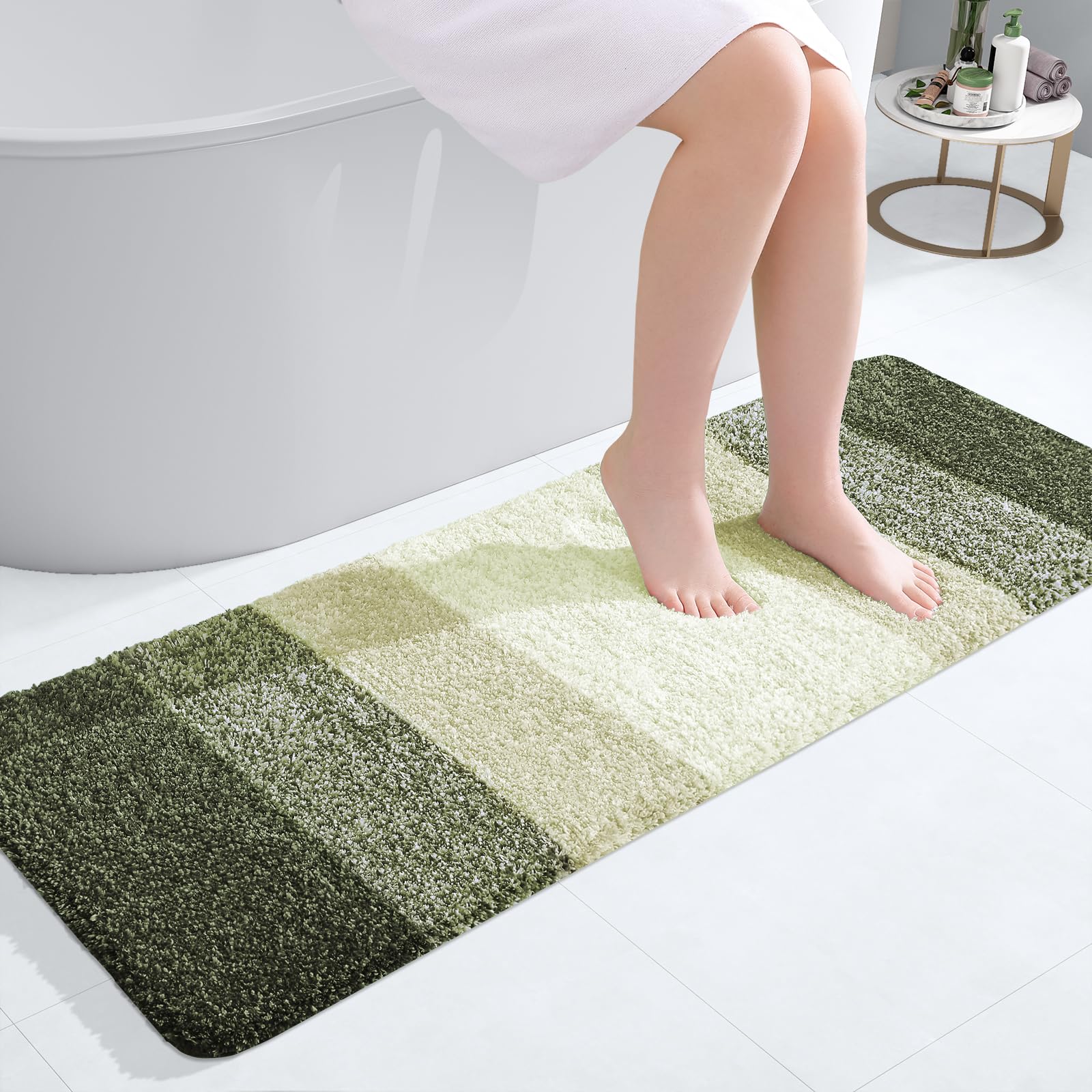 OLANLY Bathroom Rugs Mat 30x20, Extra Soft Absorbent Microfiber Bath Rugs, Rubber Backing, Quick Dry, Machine Washable Bath Mats for Bathroom Floor, Tub and Shower, Home Decor Accessories, Grey