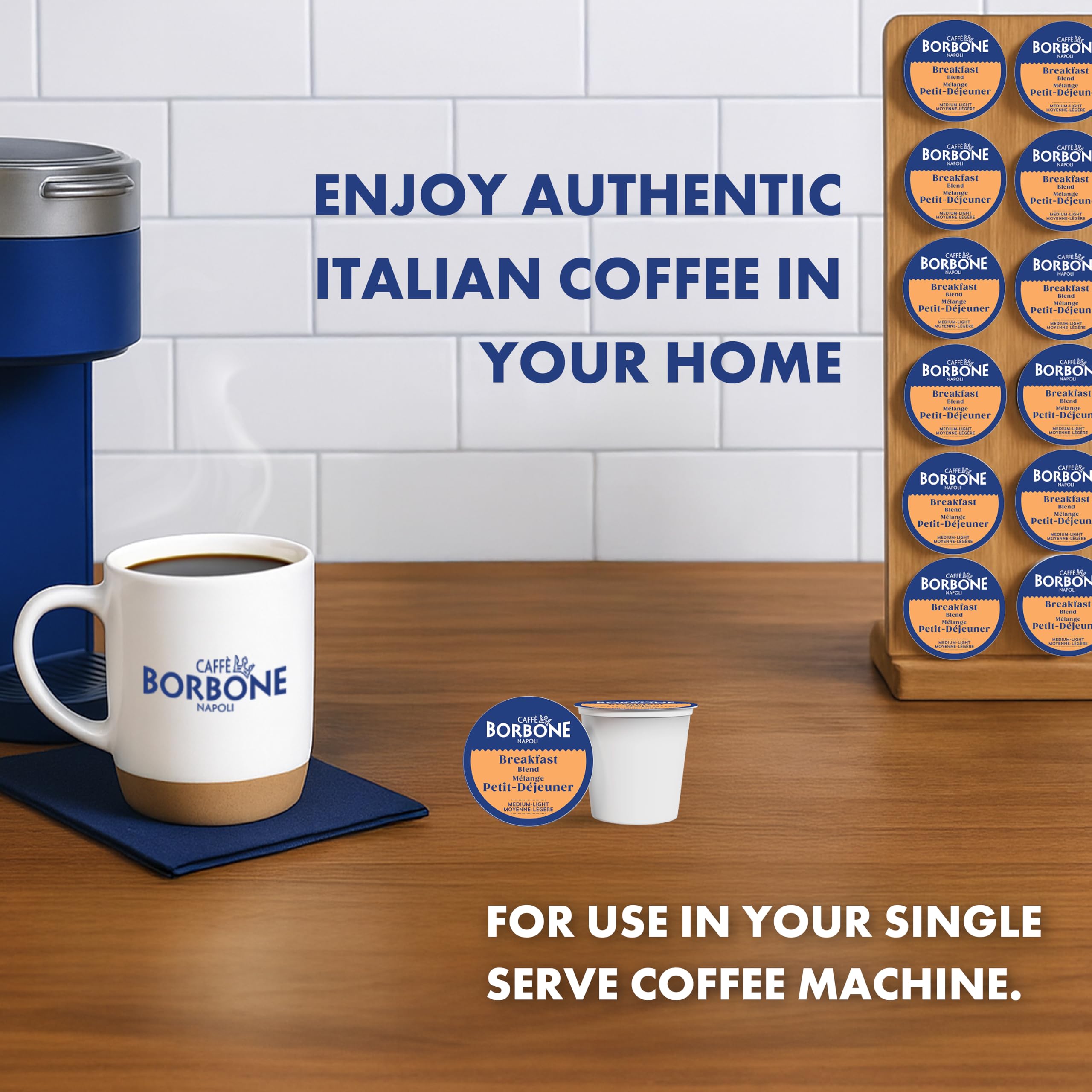 Caffè Borbone Italian Roast Coffee (60 Count) – Medium Dark Roast, Arabica & Robusta Blend, Roasted in Italy for a Bold, Smooth Taste – Single Serve Coffee Pods Compatible with K-Cup Brewers