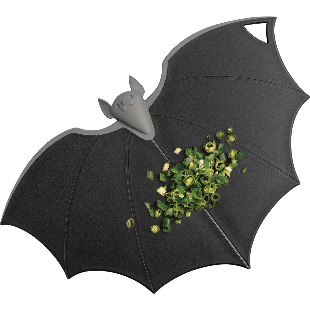 OTOTO Cutting Board - Wooden & Plastic Cutting Boards for Kitchen, Fun & Spooky Kitchen Gadgets, Housewarming & Goth Gifts, Dishwasher Safe (Bat, Plastic)