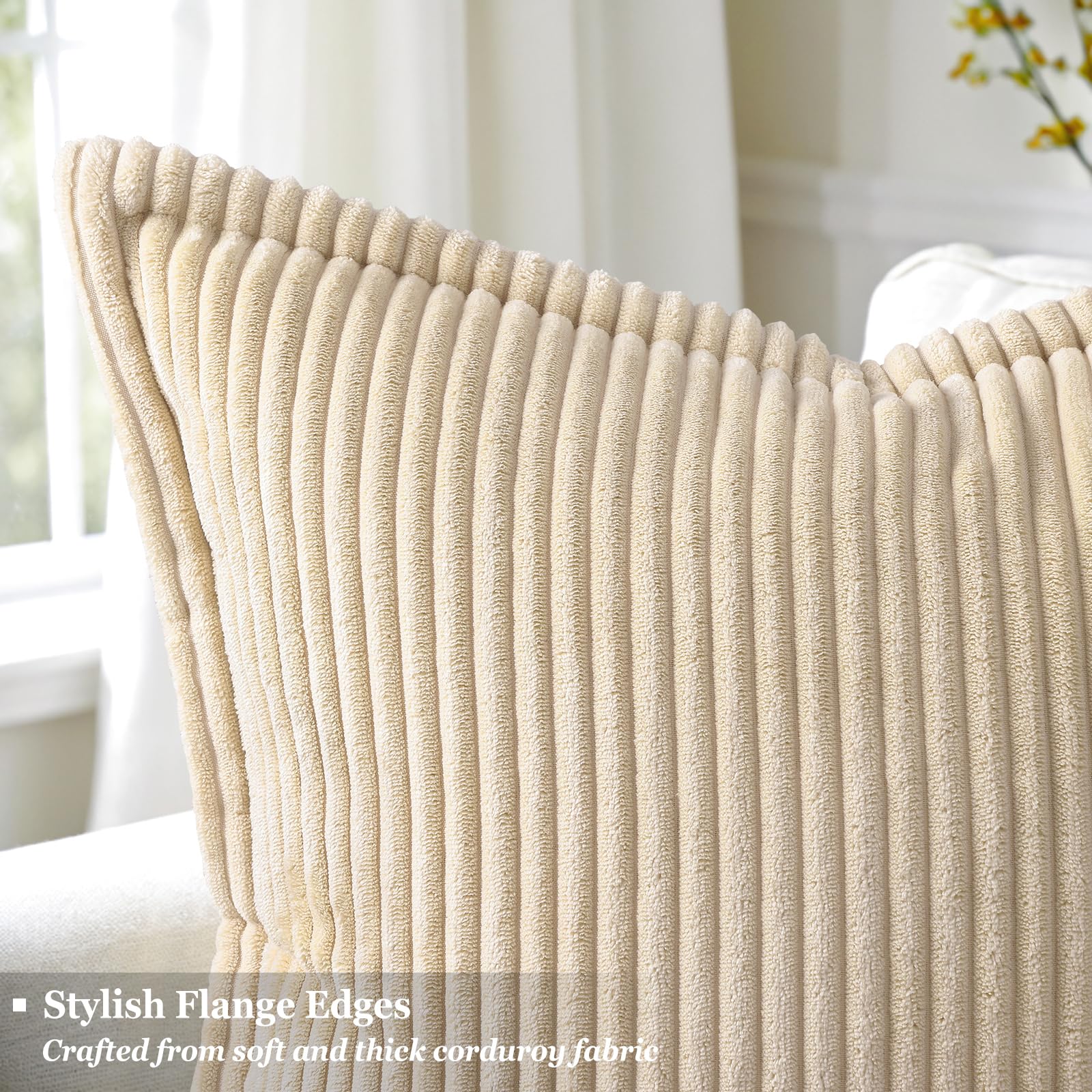 Cream White Throw Pillow Covers