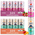 Juni Sparkling Adaptogen Drinks with Ashwagandha, Lion's Mane & Reishi Mushrooms | Zero Sugar, 5 Calories | Strawberry Hibiscus and Peach 24 Pack