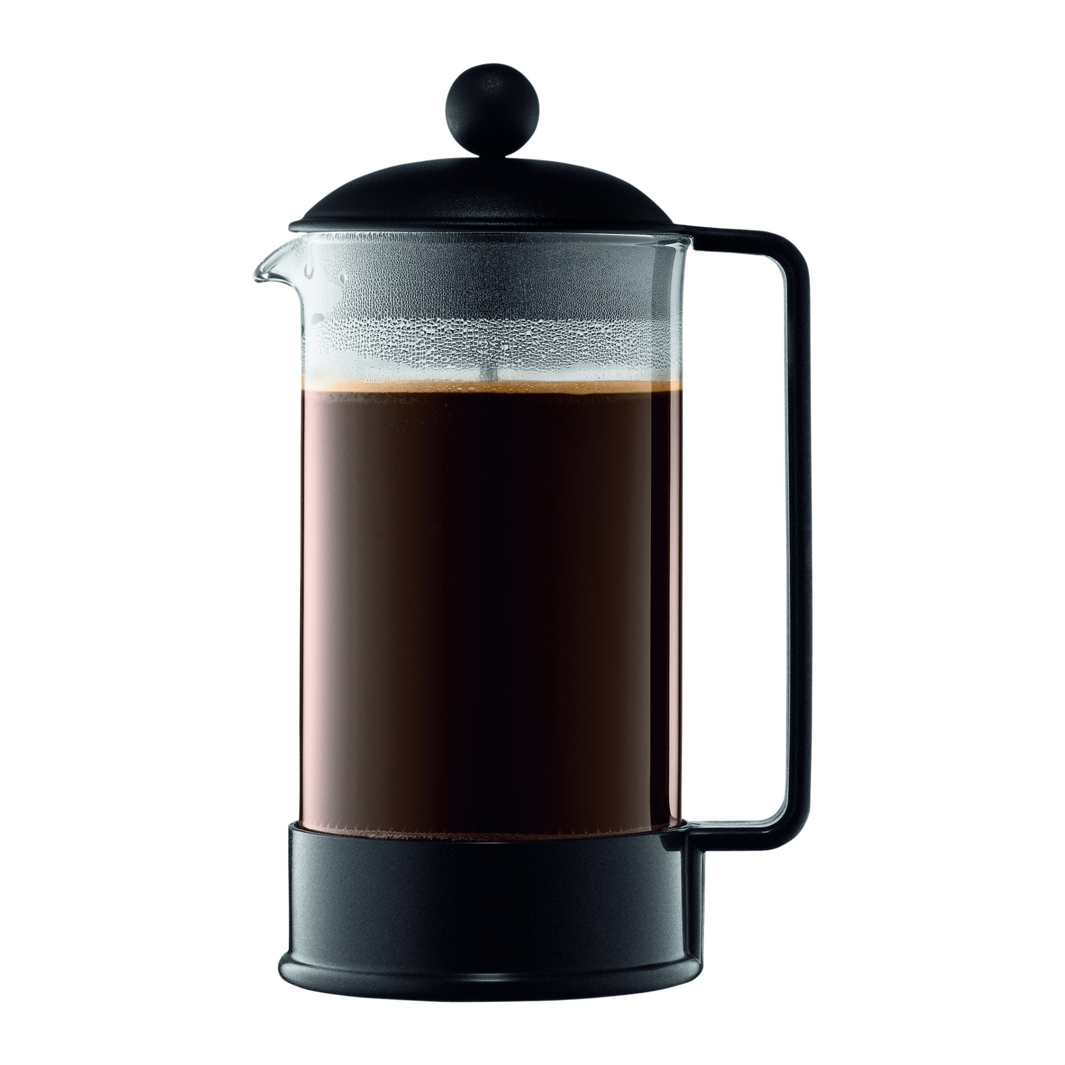 Bodum 12oz Brazil French Press Coffee Maker, High-Heat Borosilicate Glass, Black - Made in Portugal