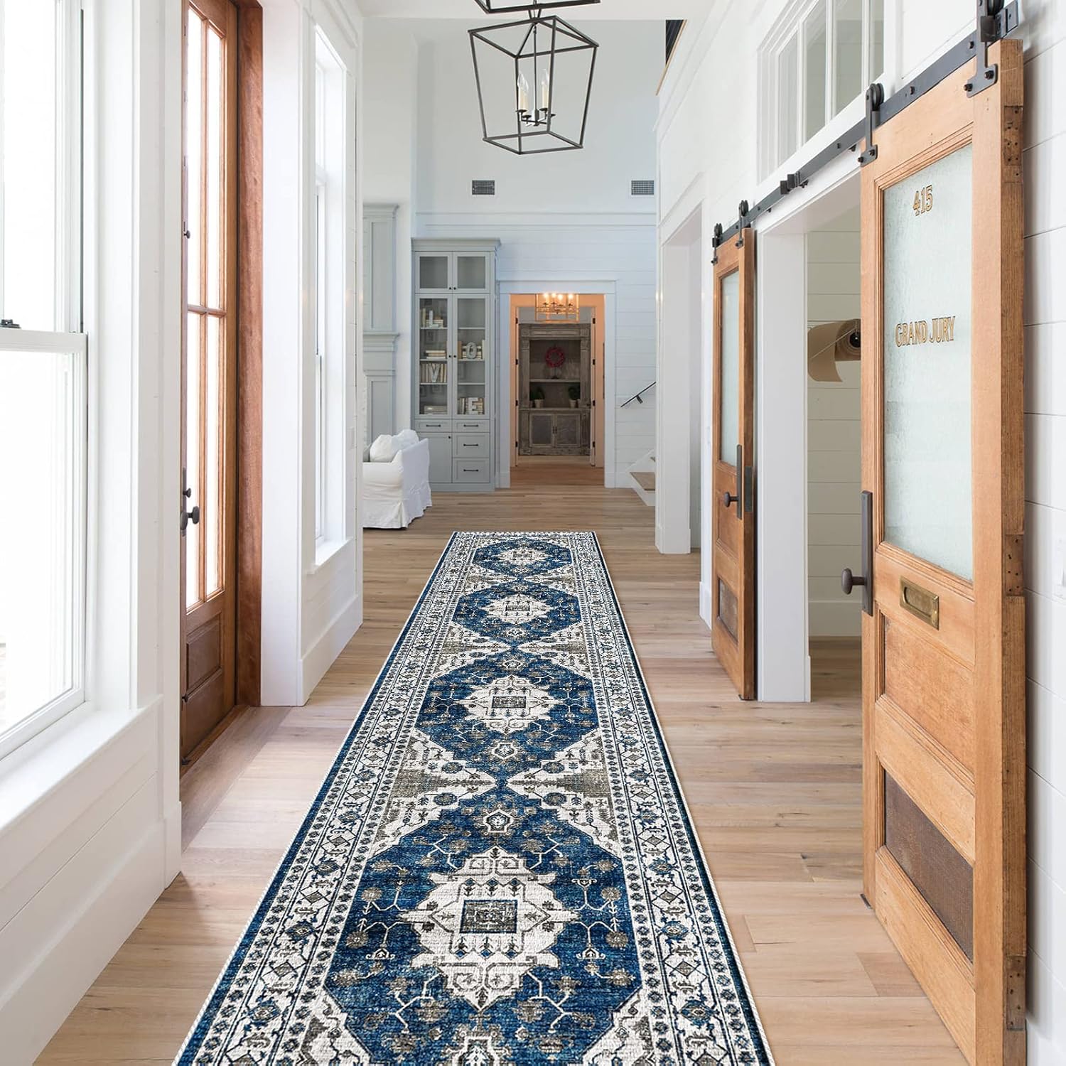 Washable 2x3 Entryway Area Rug - Neutral Kitchen Rug Runner Vintage Soft Floor Mat Non Slip Indoor Farmhouse Carpet for Bathroom Living Room Bedroom (2 X 3, Beige)