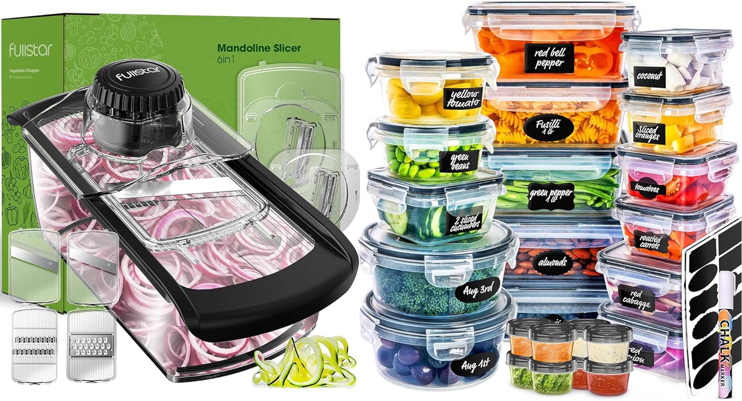 fullstar Mandoline with Pack of 50 Food Container