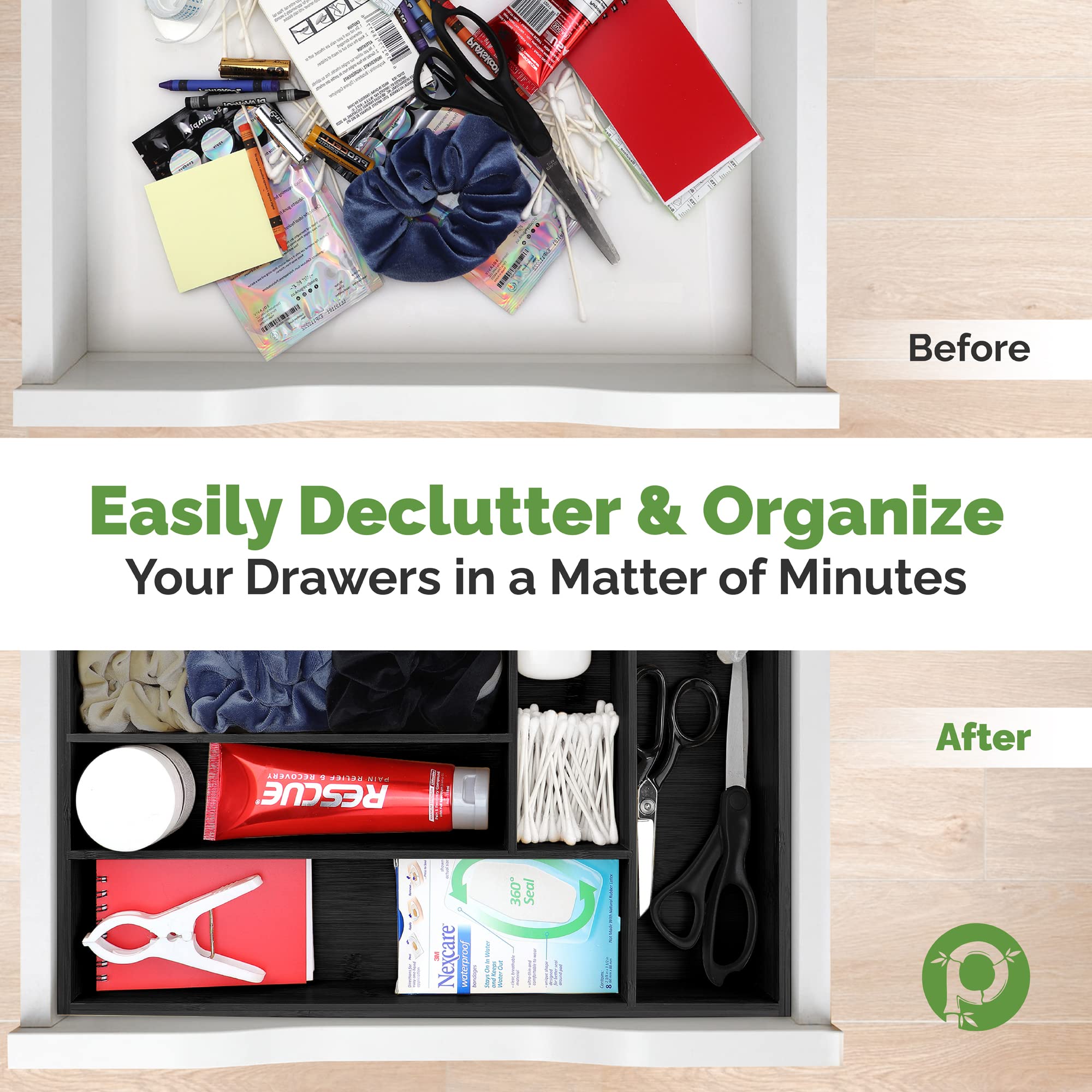 Silverware Organizer - Expandable Kitchen Drawer Organizer - Adjustable Kitchen Drawer Organizer for Utensils, Expandable to 22 Inches Wide, 10 Compartments, Silverware Tray for Drawer