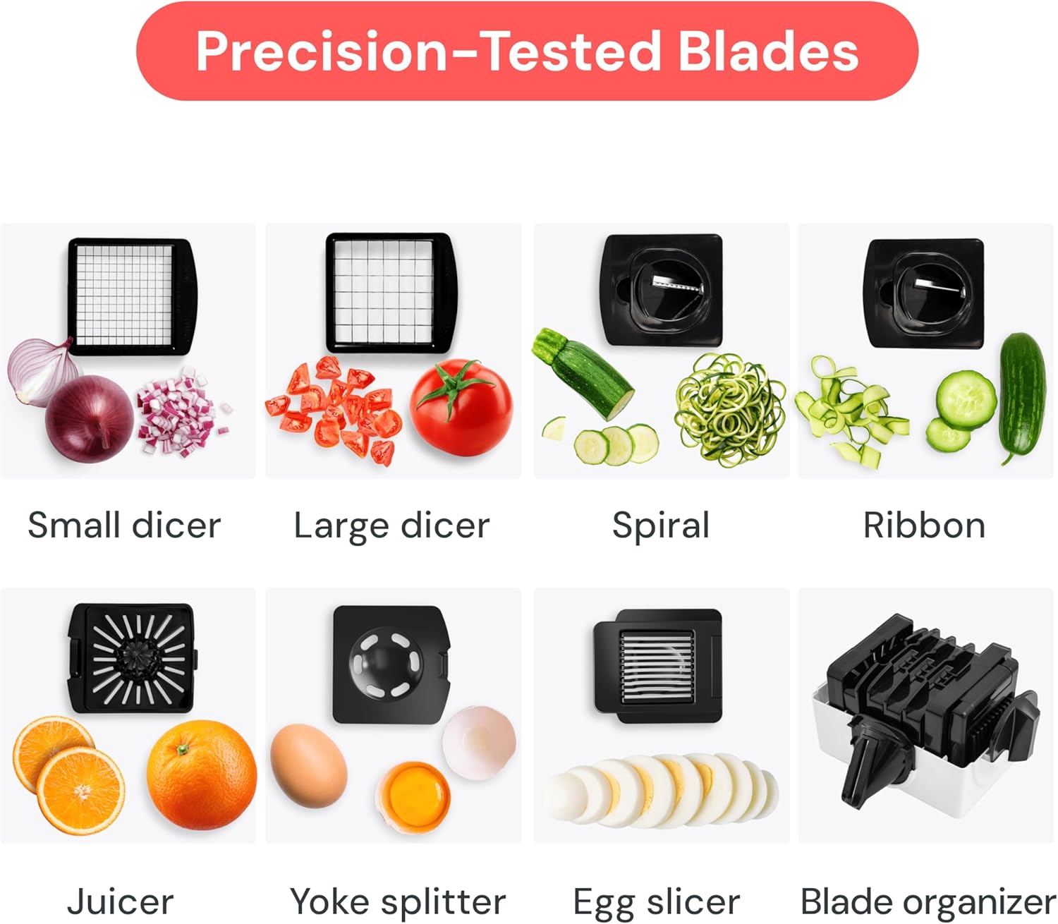 Fullstar The Original Pro Chopper - Vegetable Chopper and Spiralizer, Food Chopper with Container, Fruit Slicer, Kitchen Gadgets & Gifts, Home Essentials (7 in 1, White)