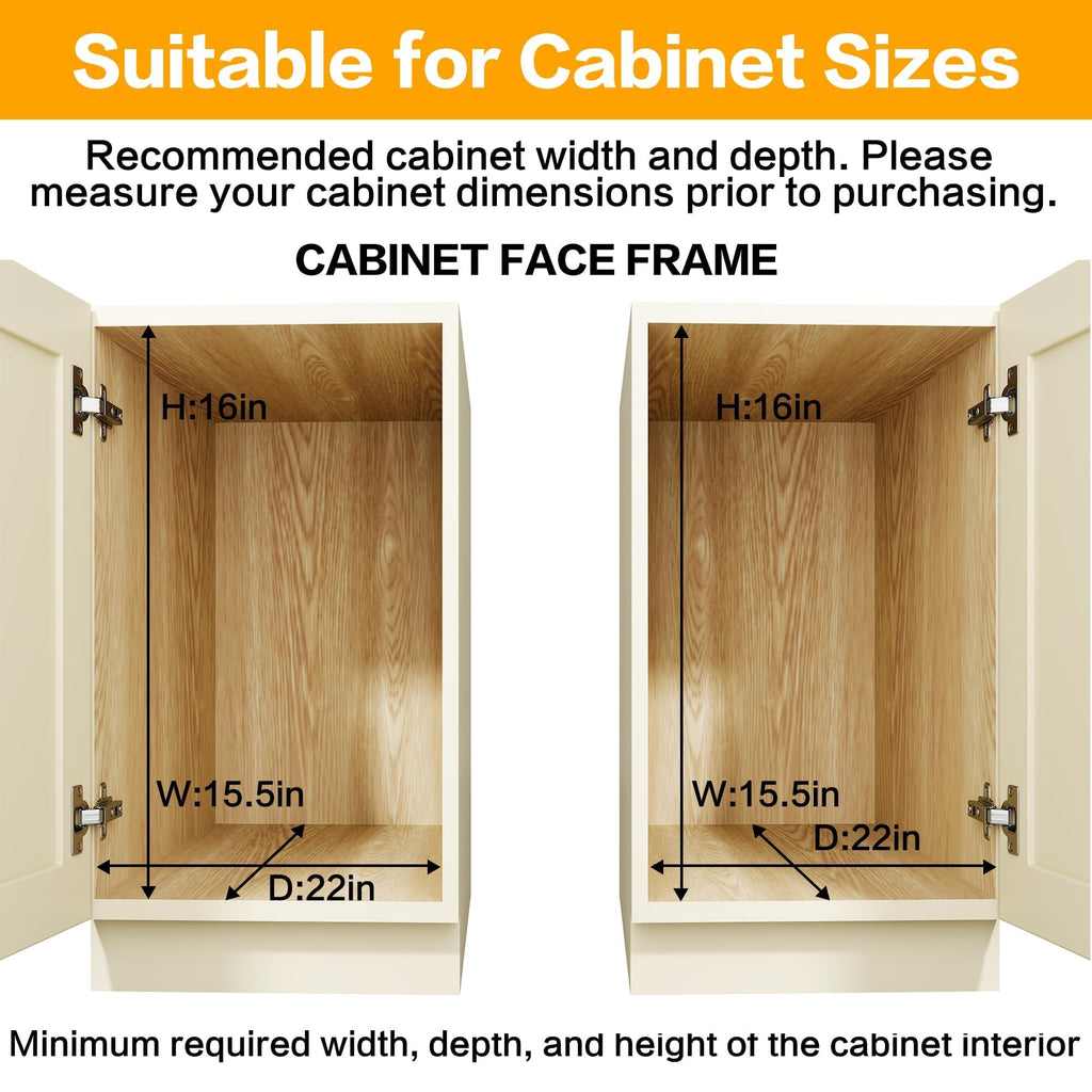 2-Tier Kitchen Cabinet,Pull Out Cabinet Organizer,Shelf and Drawer Organizer Slide Out Pantry Storaqe Basket in Multiple Sizes (12" W x21 D)
