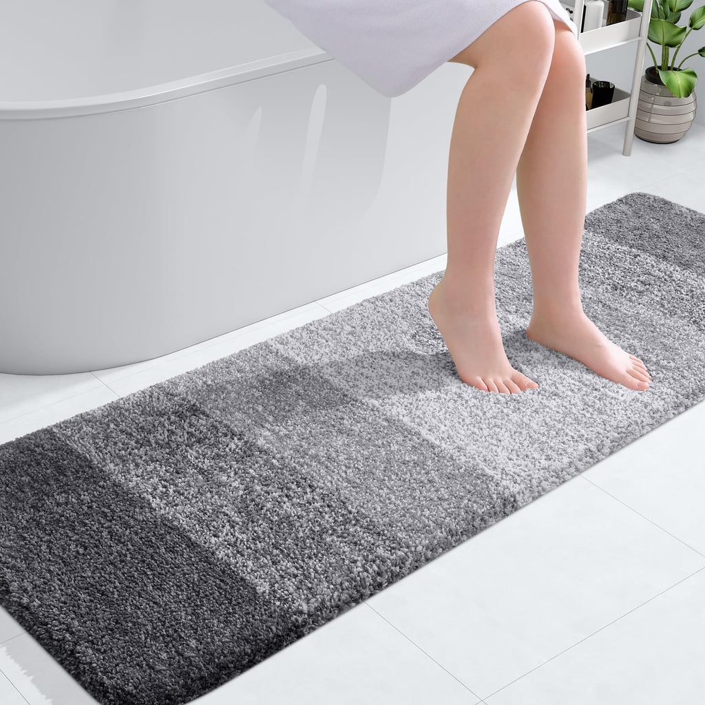 OLANLY Bathroom Rugs Mat 30x20, Extra Soft Absorbent Microfiber Bath Rugs, Rubber Backing, Quick Dry, Machine Washable Bath Mats for Bathroom Floor, Tub and Shower, Home Decor Accessories, Grey