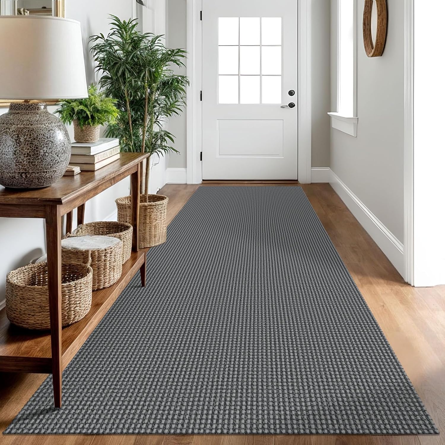 IOHOUZE Small Area Rug 2x3 Washable Woven Rugs for Entryway Non Slip Rubber Backed Kitchen Rugs Indoor Outdoor Doormat Throw Rug Floor Carpet for Entrance Front Door, Orange/Tan/Brown