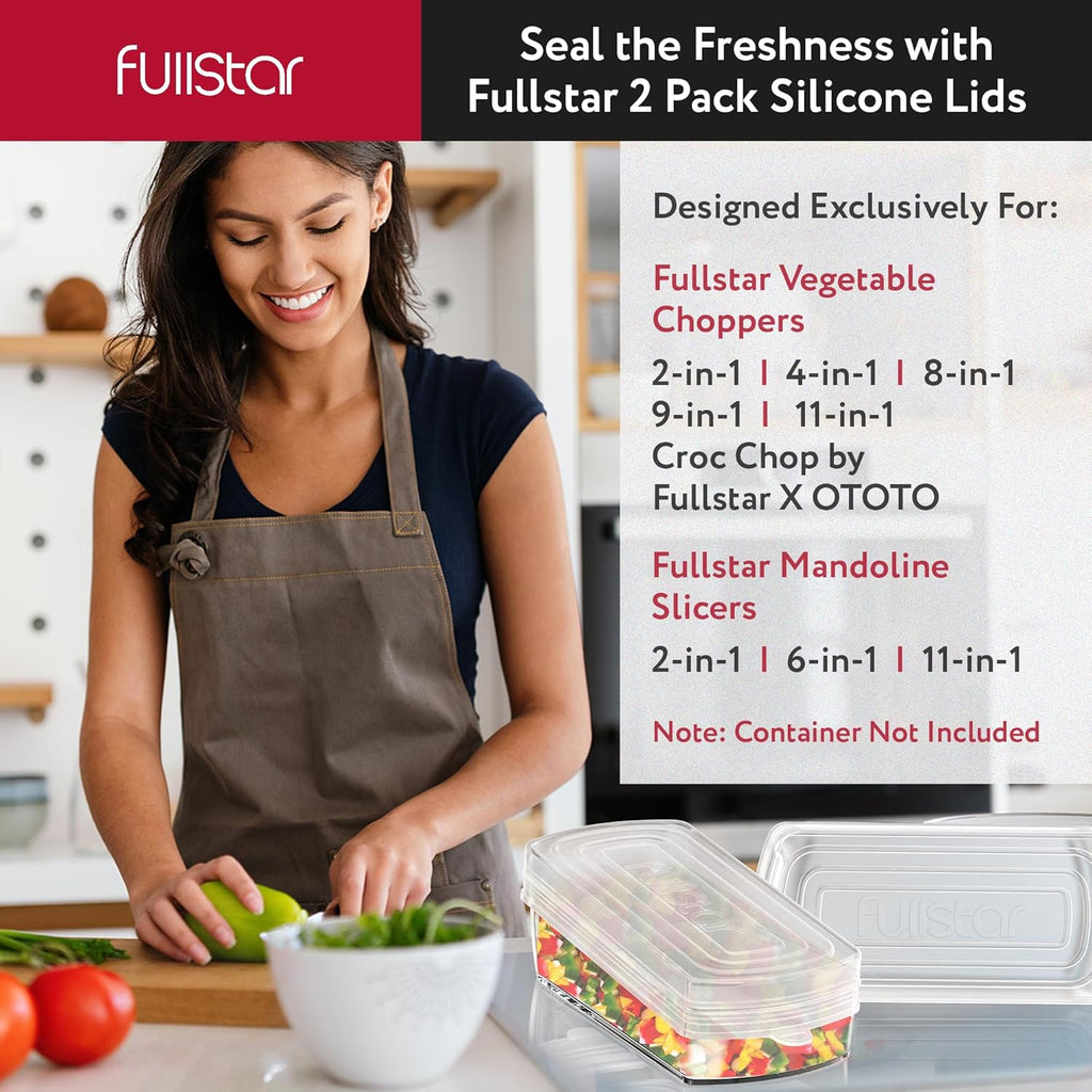 fullstar Bundle: Compact Chopper and 2 Silicone Lids