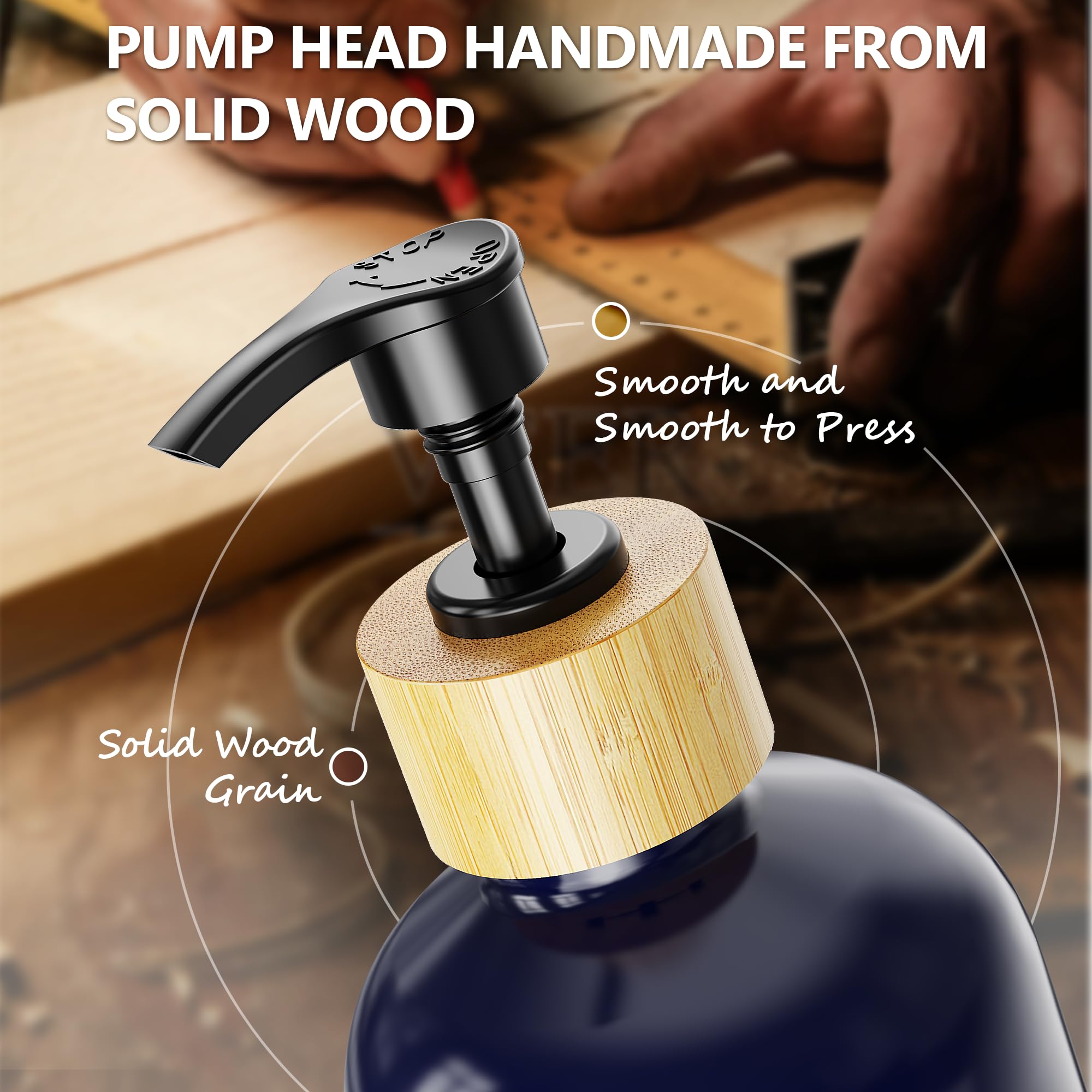 Cisily Kitchen Dish Soap Dispenser Set with 2 Pack 16.9oz Amber Glass Bottle and Sponge Holder, Dish Soap Dispensers with Adjustable Sponge Holder, Vintage Hand and Dish Soap Dispensers Set