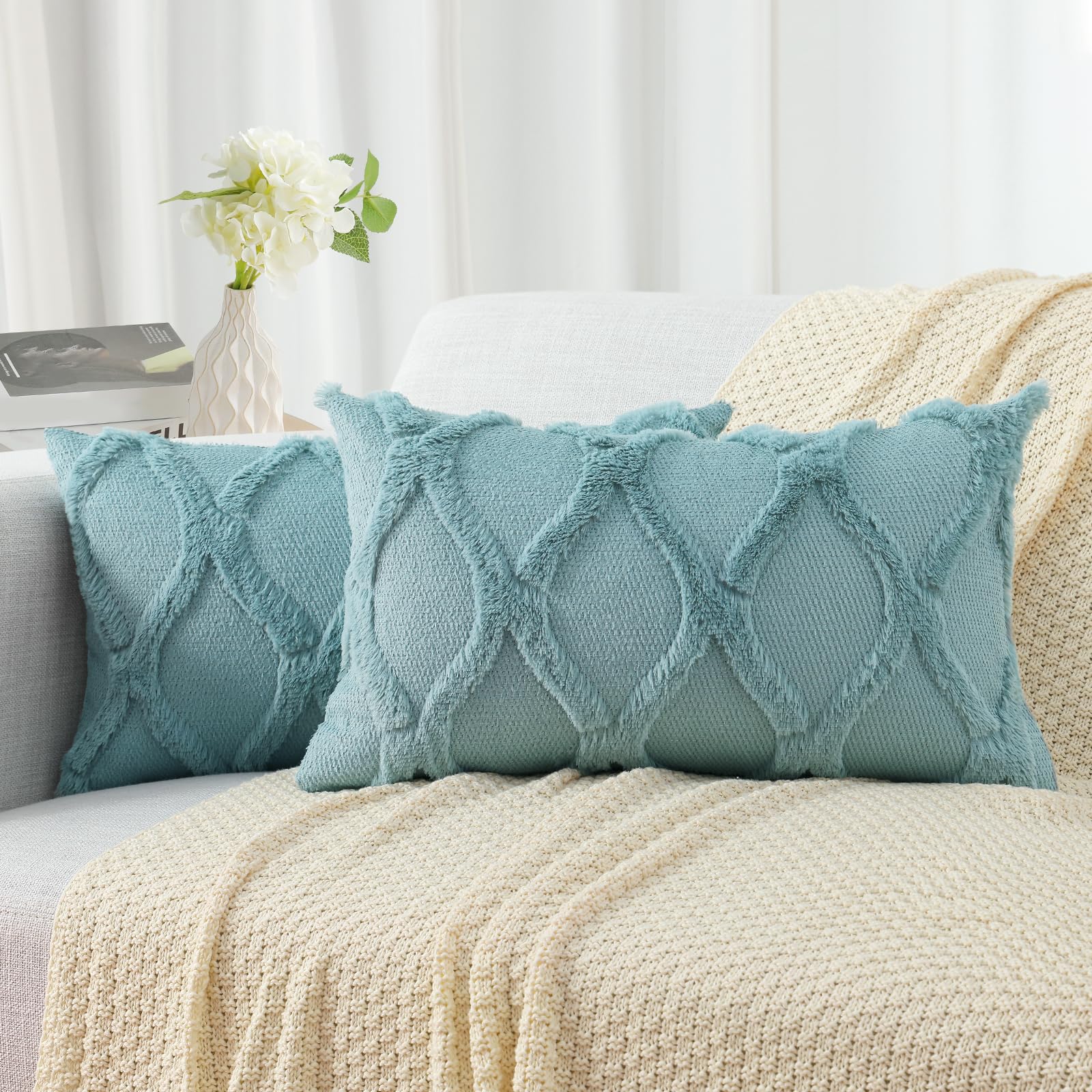 Faux Fur Throw Pillow Covers