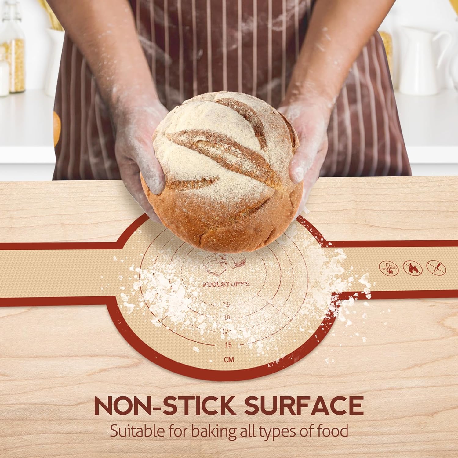 Silicone Sourdough Bread Sling Mat + Loaf Pan Set, Non-Stick, Easy Clean & Release, Round & Rectangular, 2 Pack