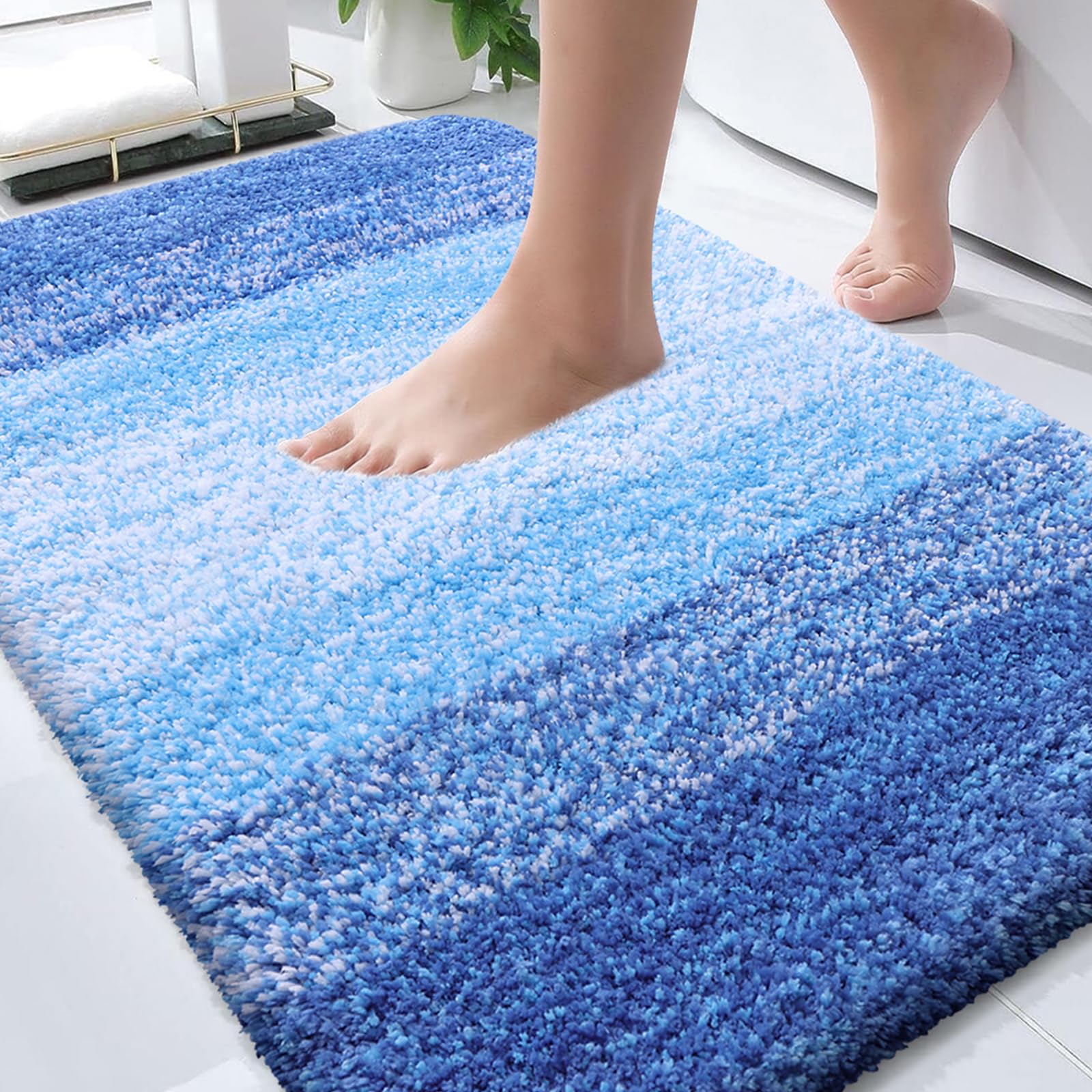 OLANLY Bathroom Rugs Mat 30x20, Extra Soft Absorbent Microfiber Bath Rugs, Rubber Backing, Quick Dry, Machine Washable Bath Mats for Bathroom Floor, Tub and Shower, Home Decor Accessories, Grey
